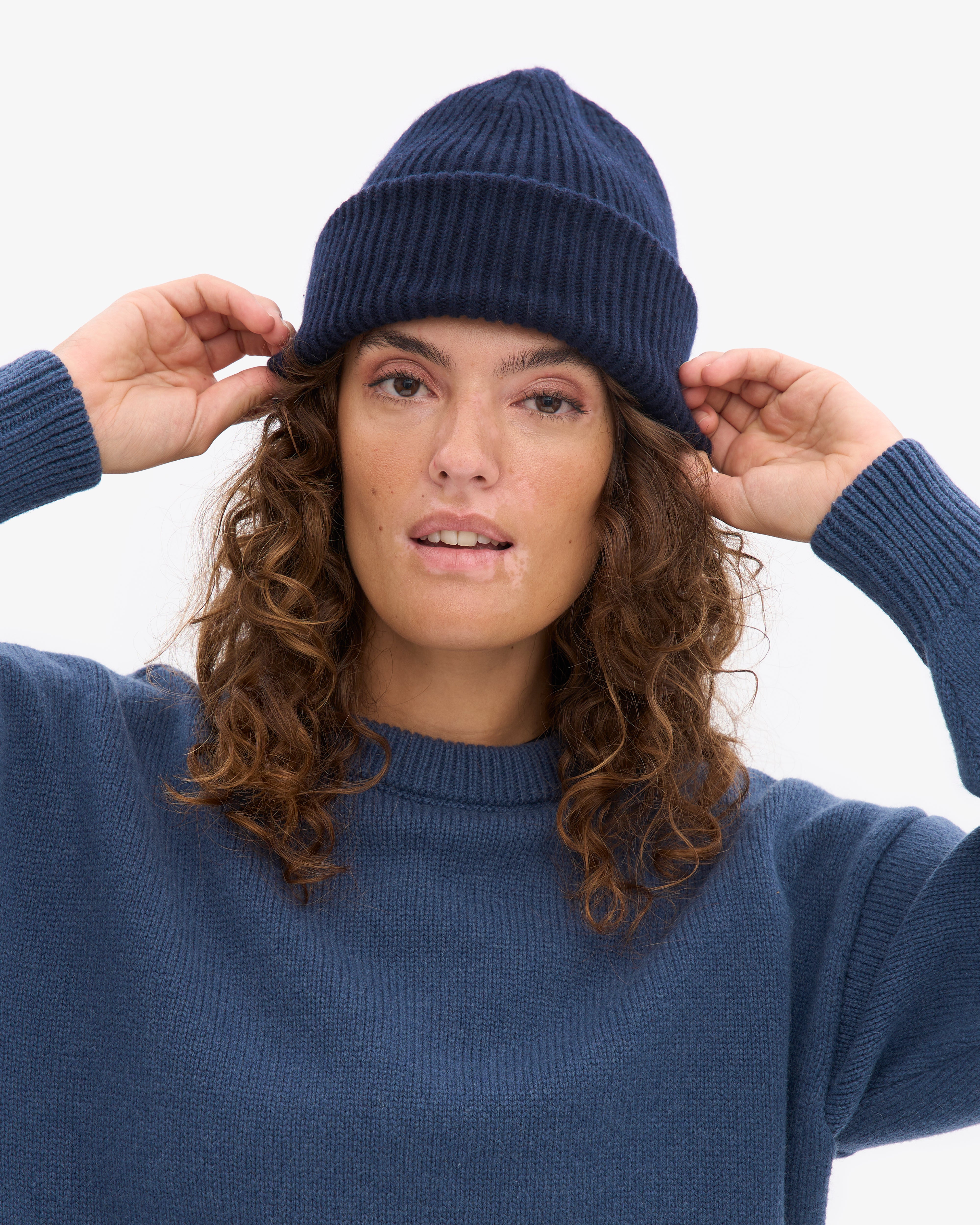 Merino Wool Hat - Navy Blue