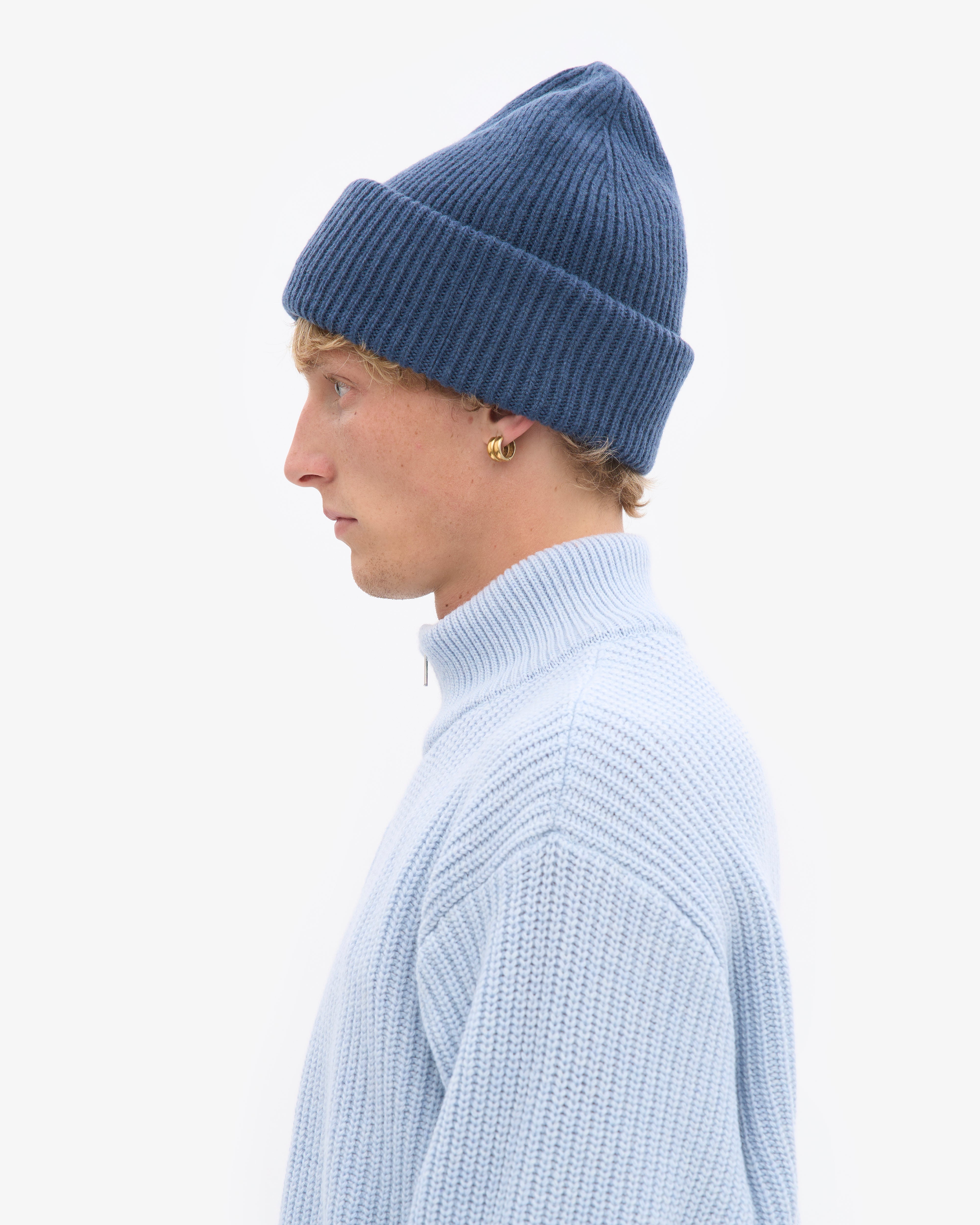 Merino Wool Hat - Petrol Blue