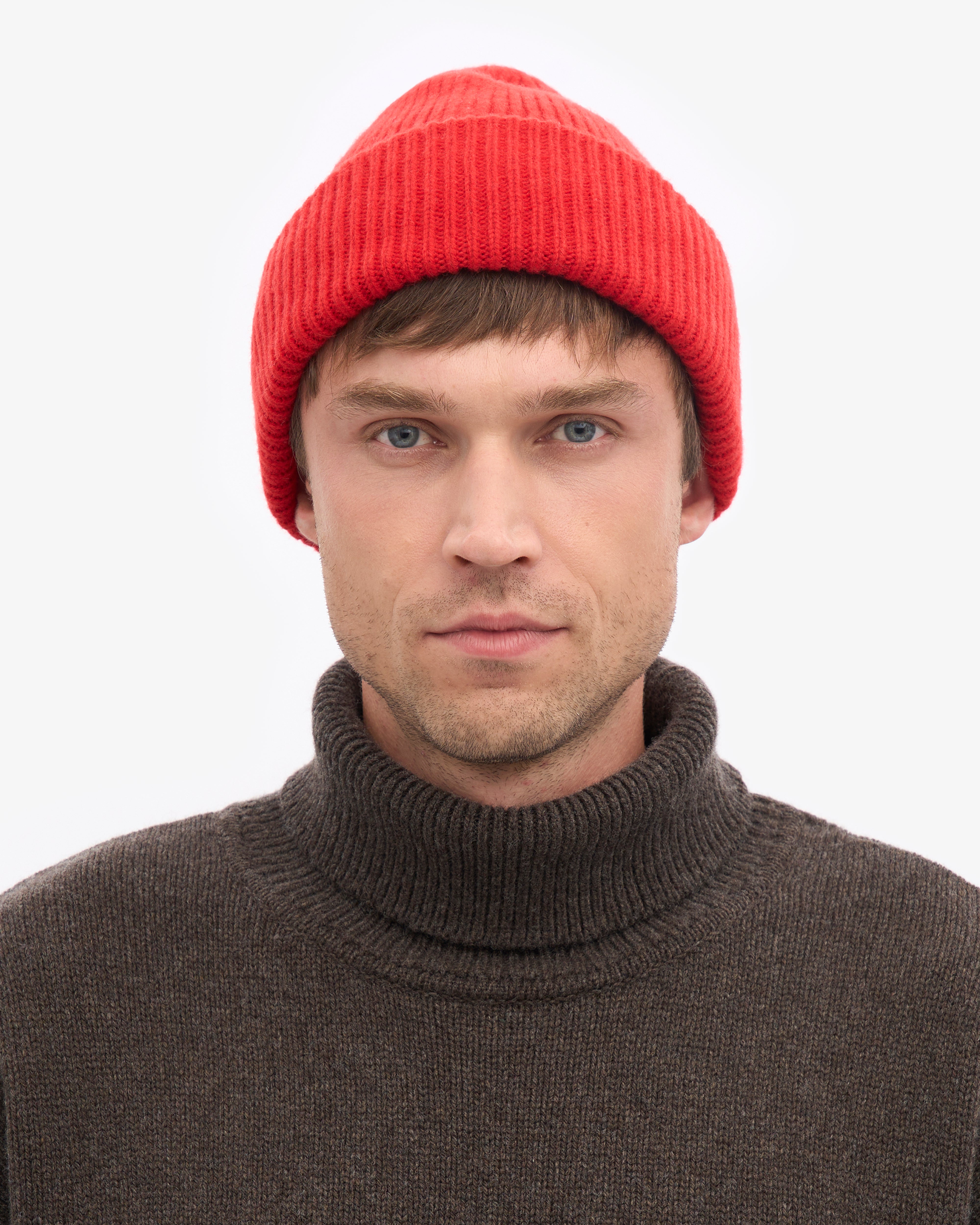 Merino Wool Hat - Red Tangerine