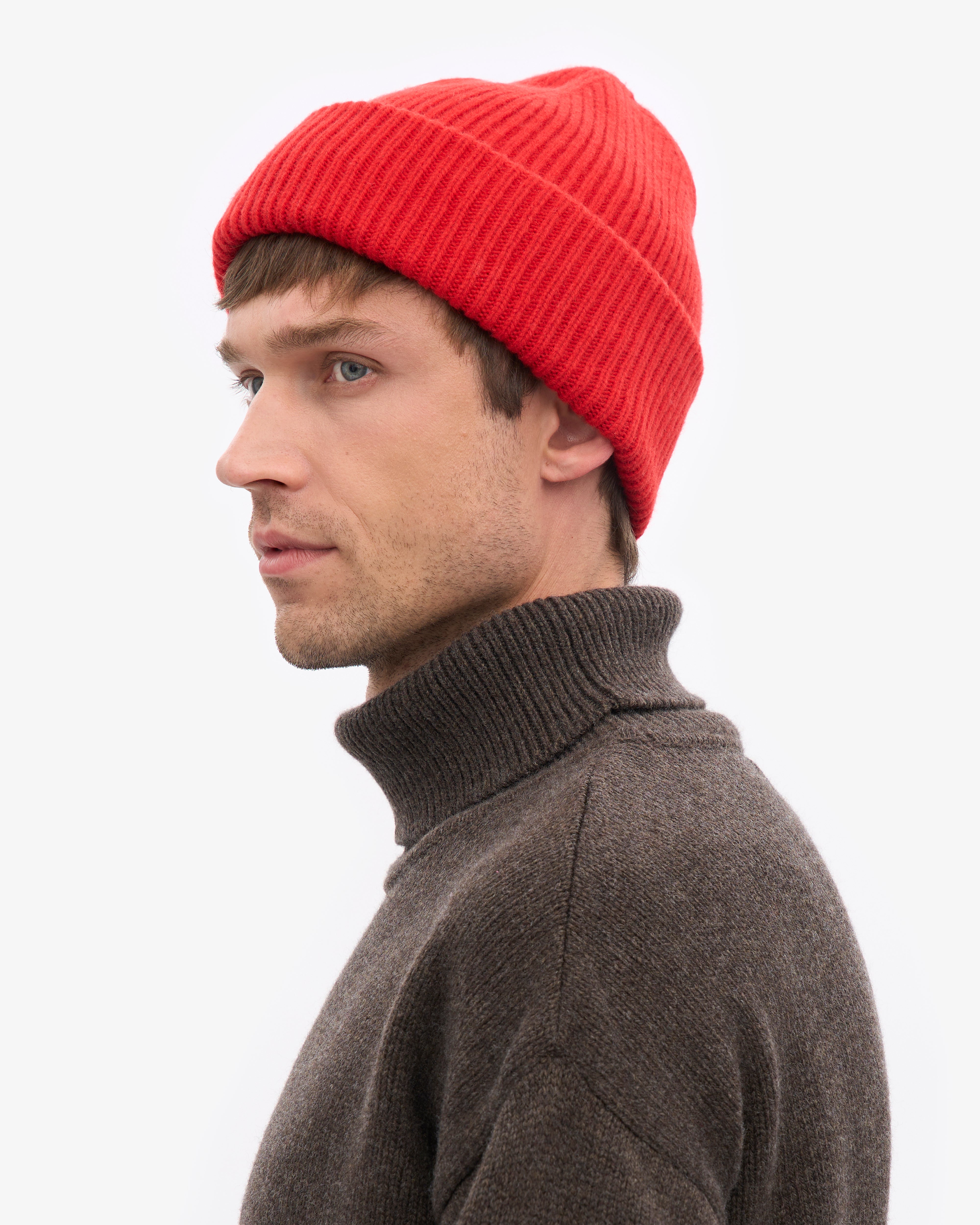 Merino Wool Hat - Red Tangerine
