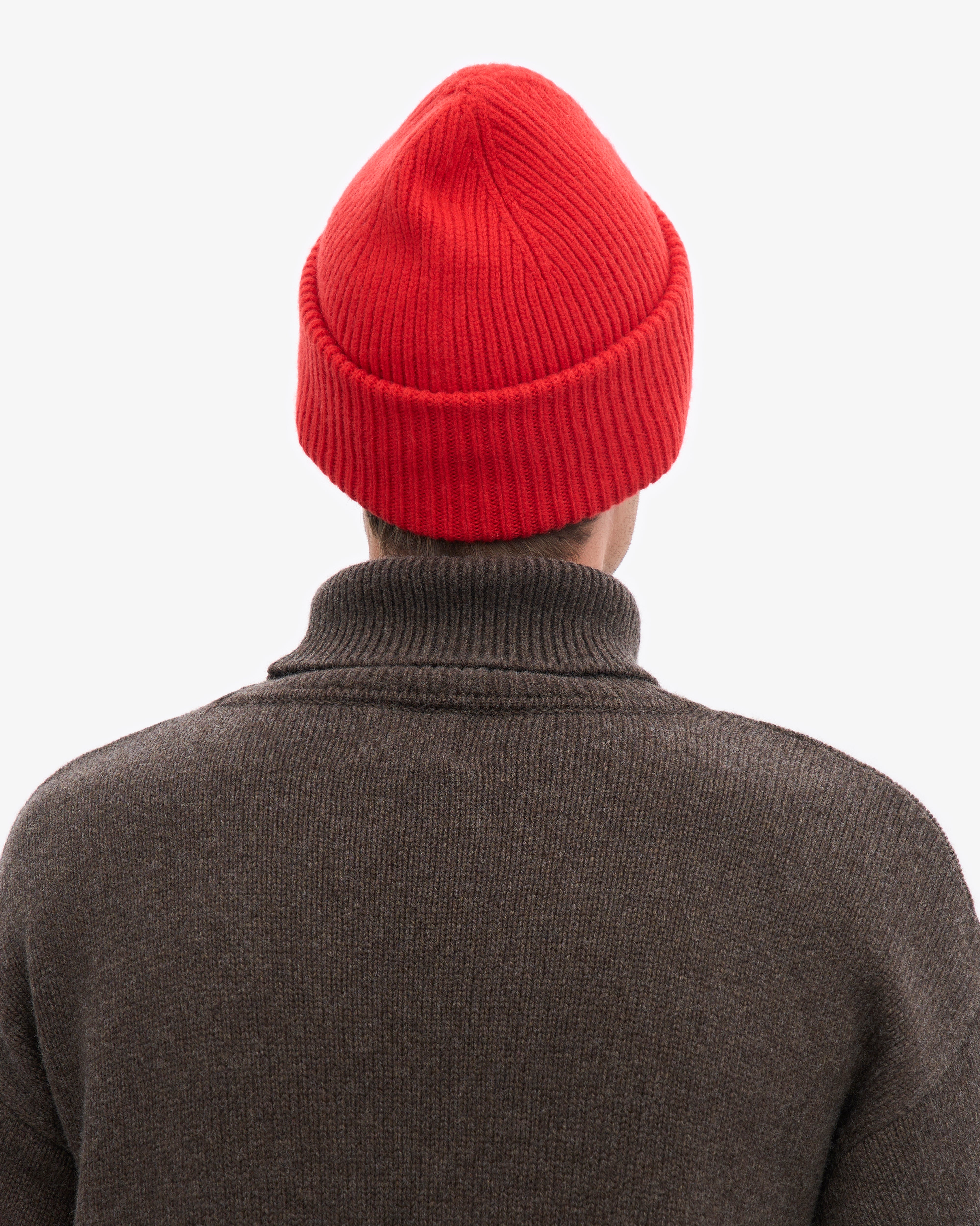 Merino Wool Hat - Red Tangerine