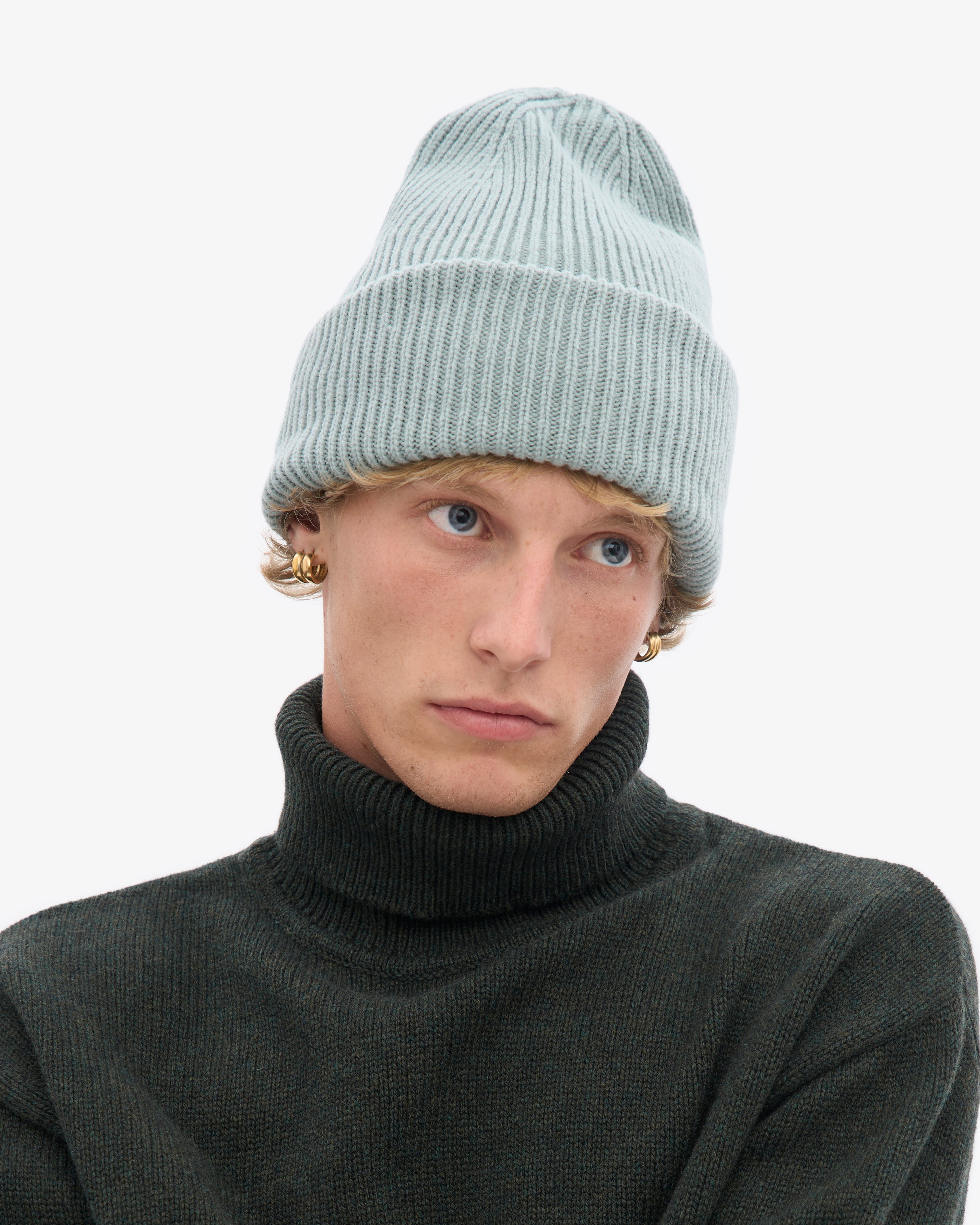 Merino Wool Hat - Steel Blue