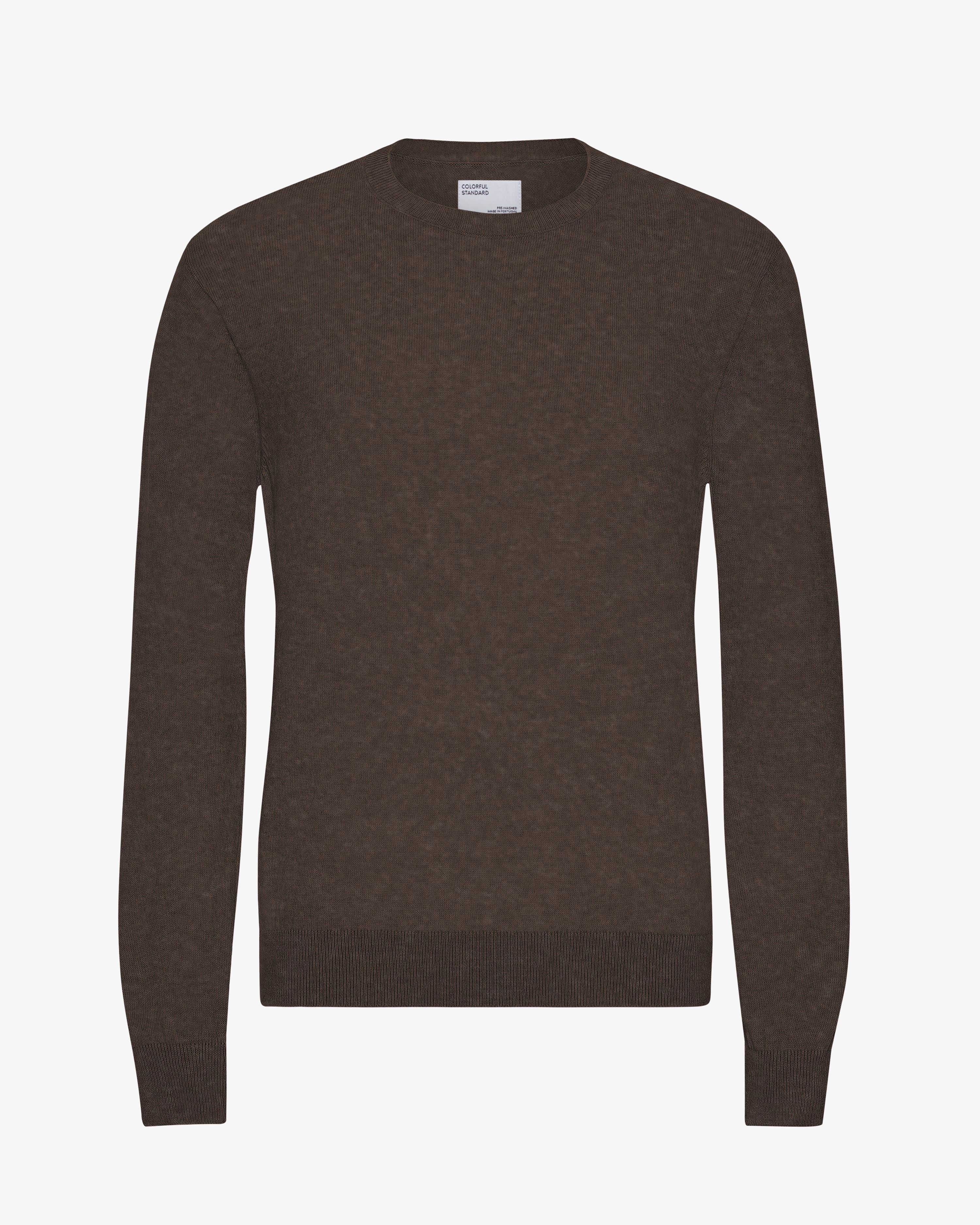 Light Merino Wool Crew - Coffee Brown