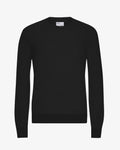 Light Merino Wool Crew - Deep Black