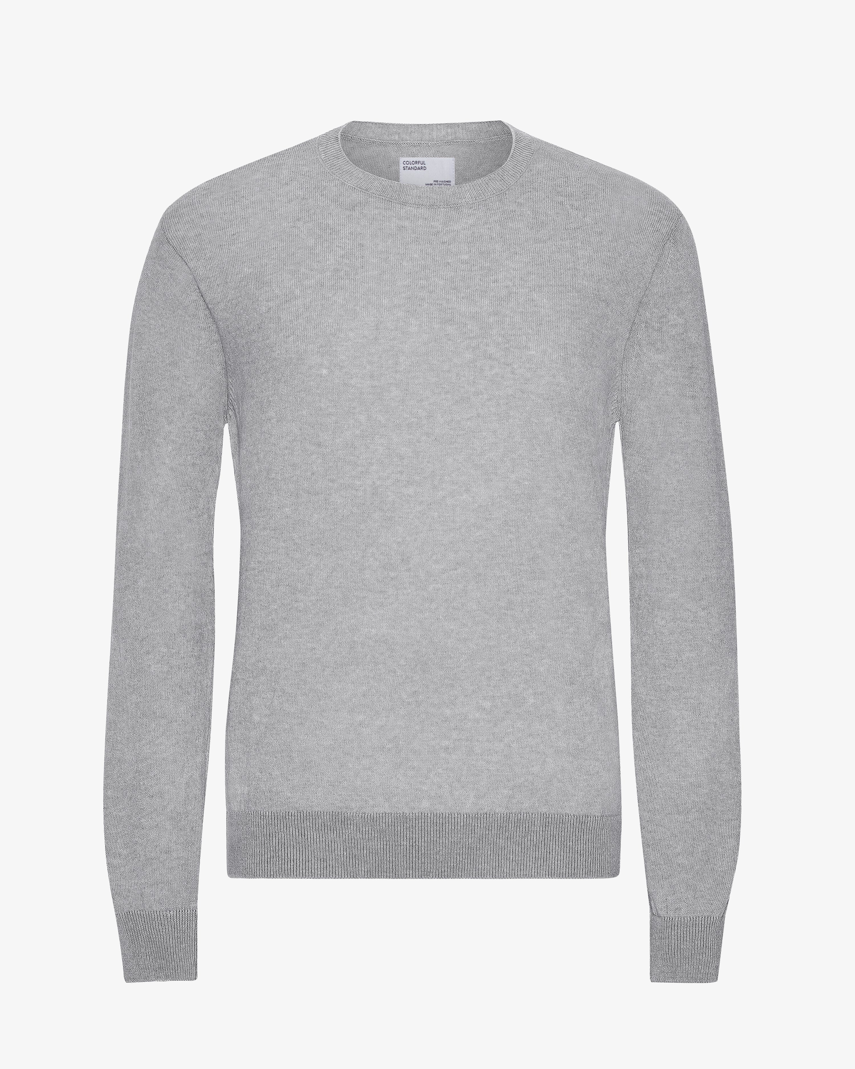 Light Merino Wool Crew - Heather Grey