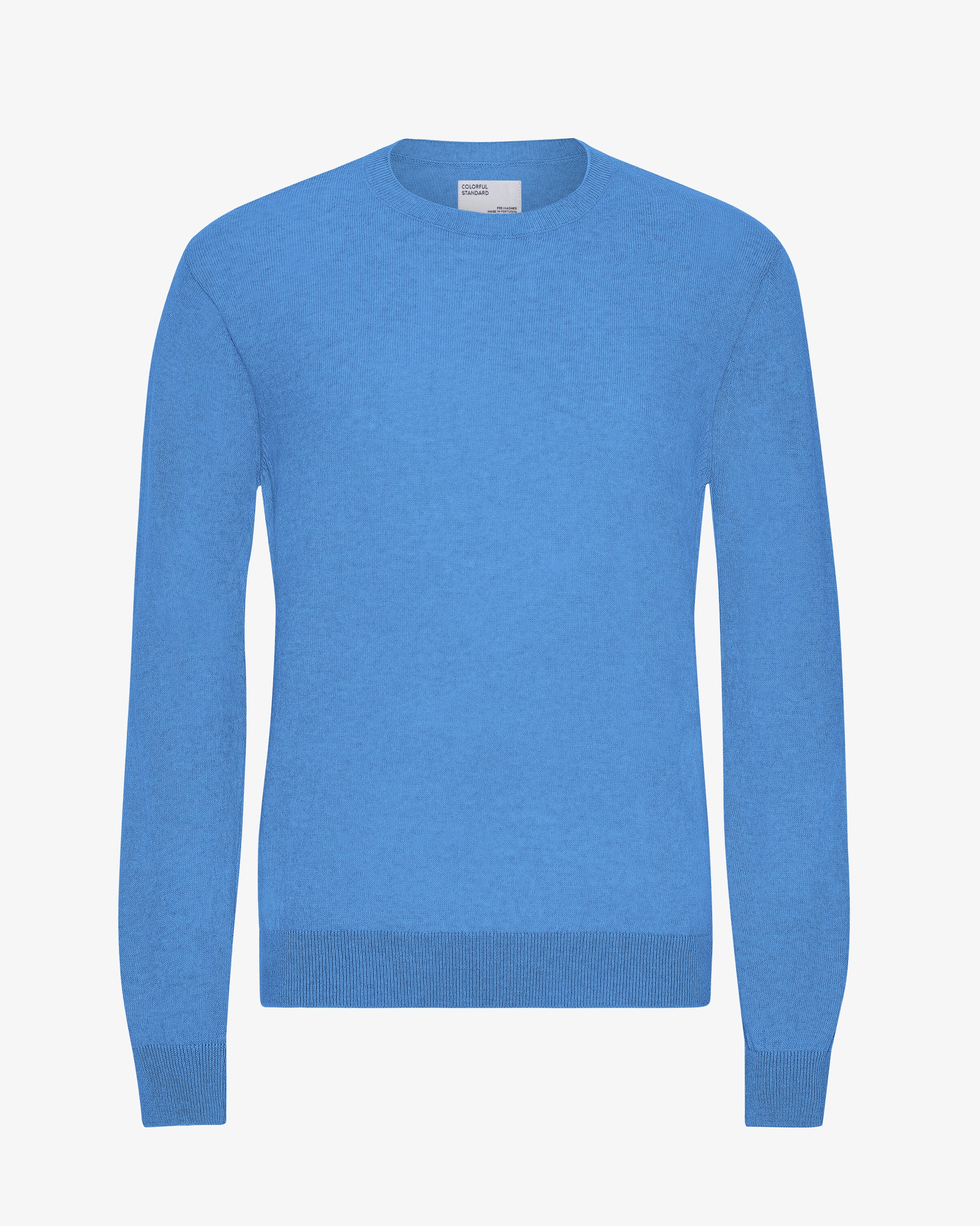 Light Merino Wool Crew - Pacific Blue