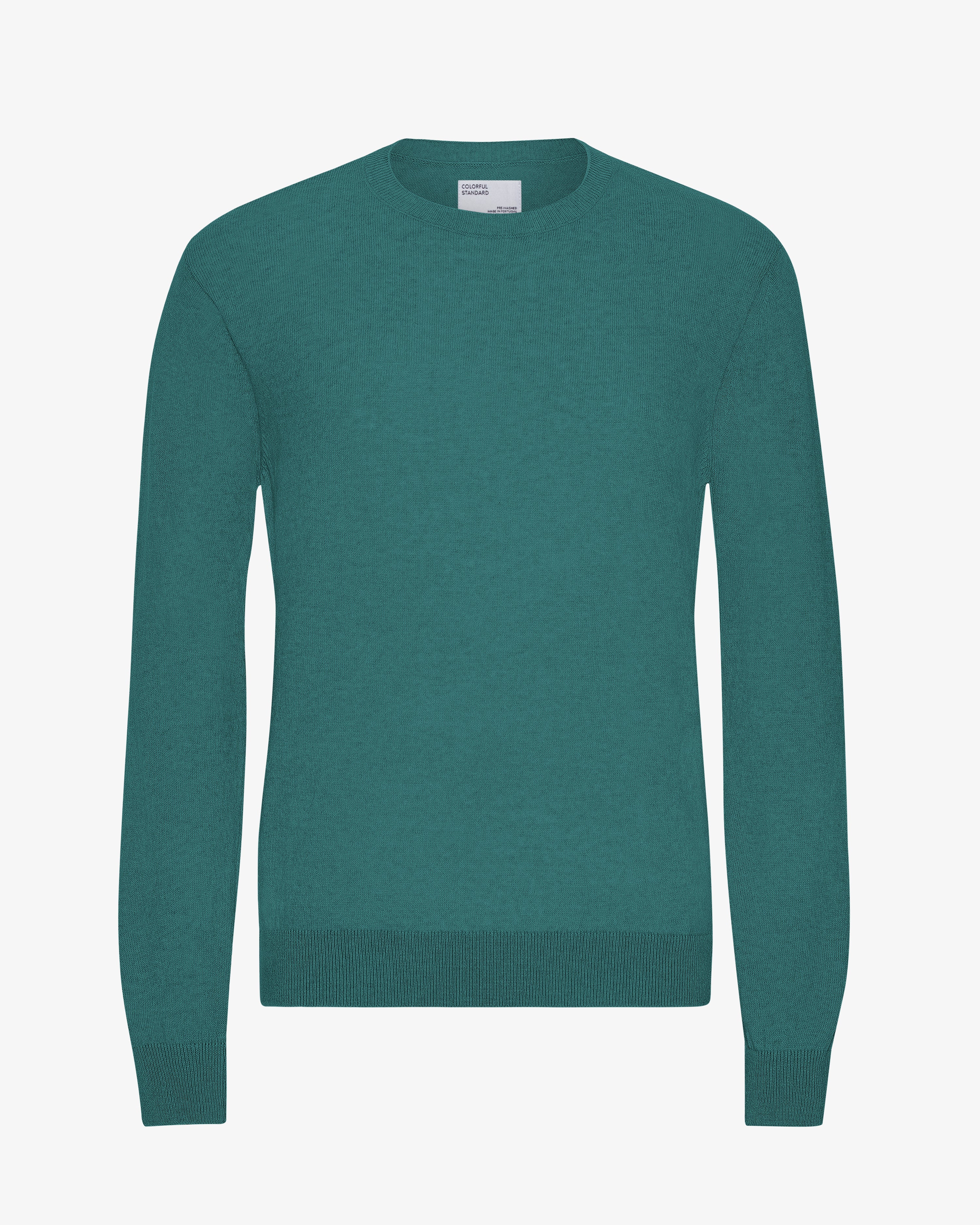 Light Merino Wool Crew - Ocean Green