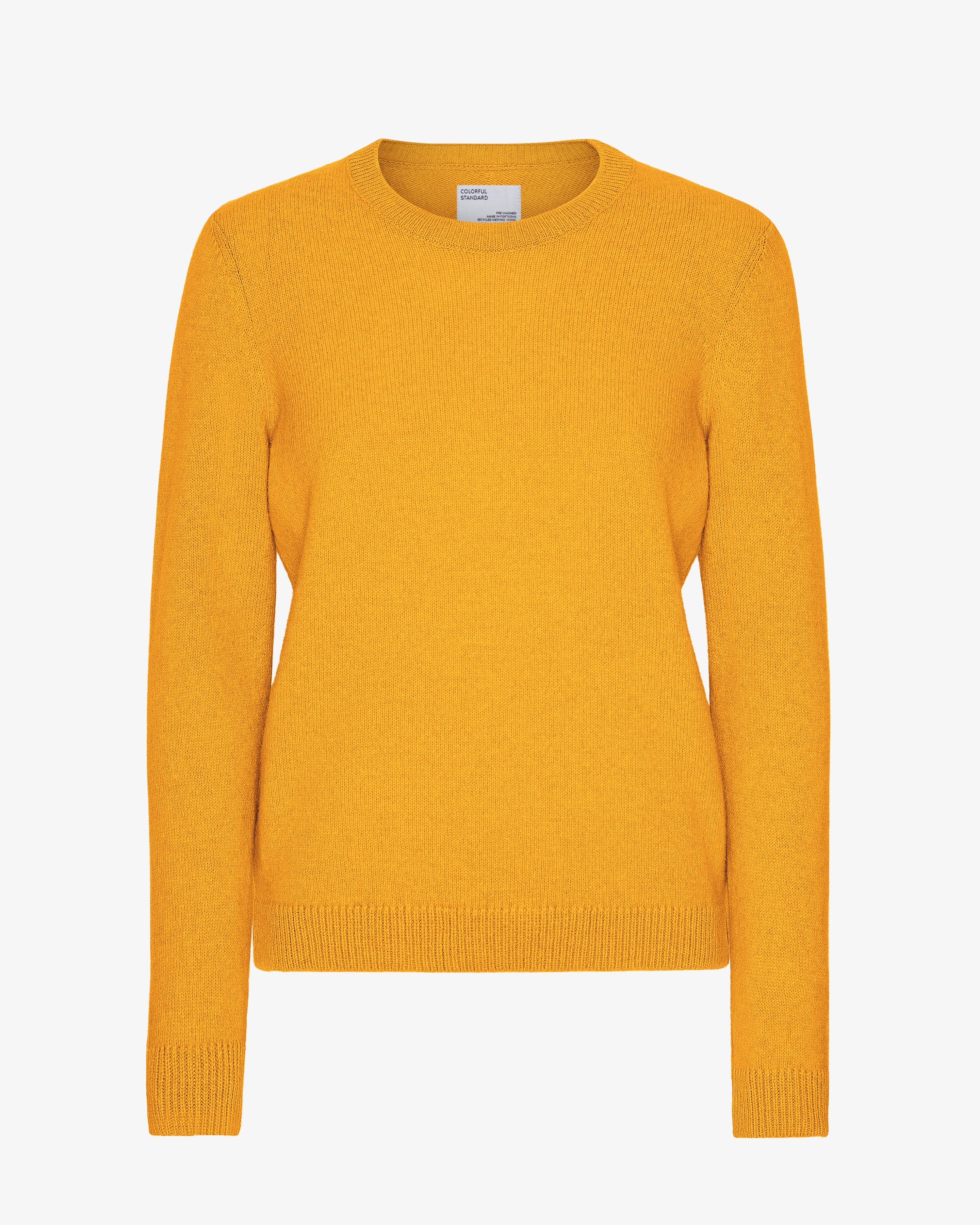 Women Classic Merino Wool Crew - Burned Yellow