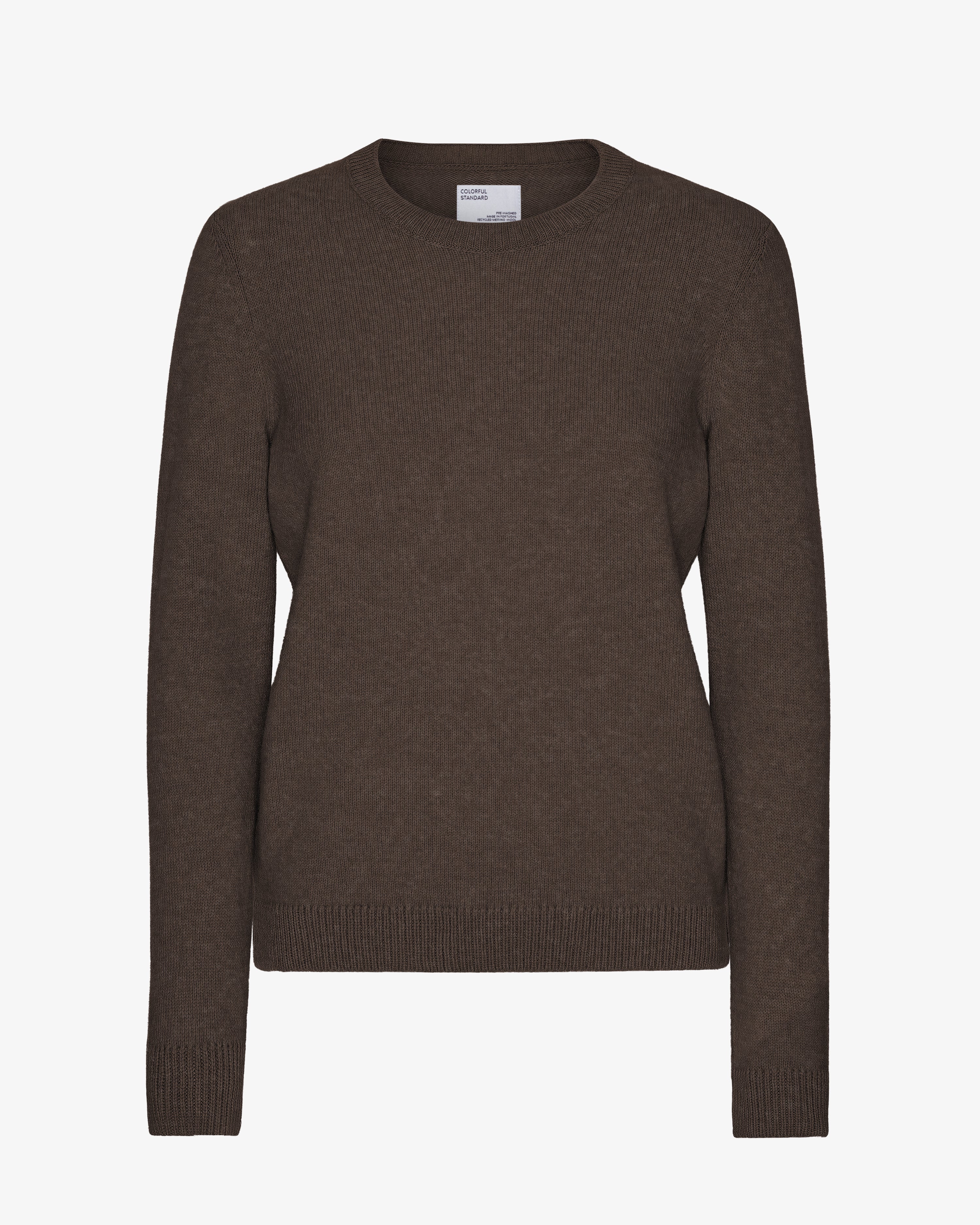 Women Classic Merino Wool Crew - Coffee Brown