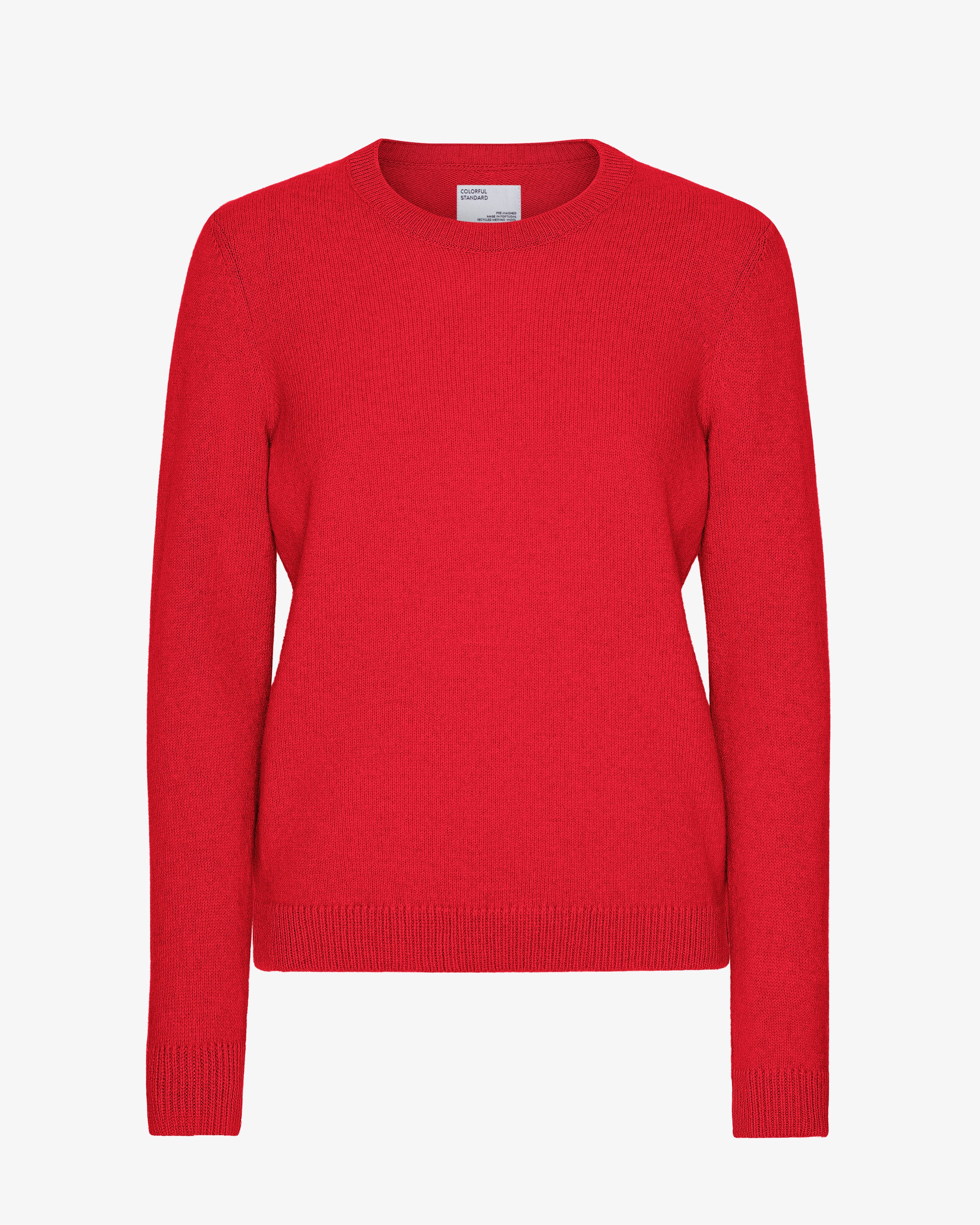 Women Classic Merino Wool Crew - Scarlet Red