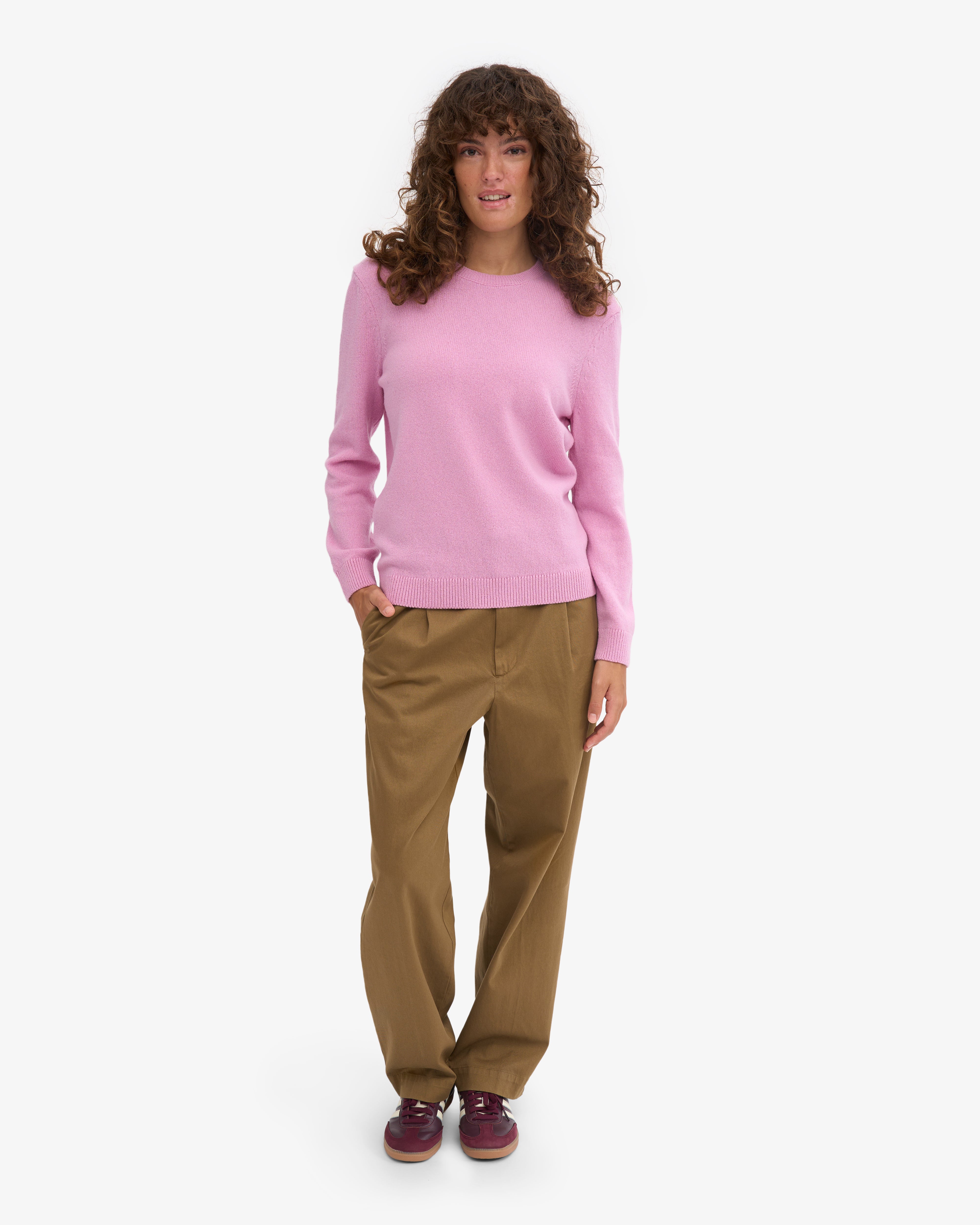 Women Classic Merino Wool Crew - Cherry Blossom
