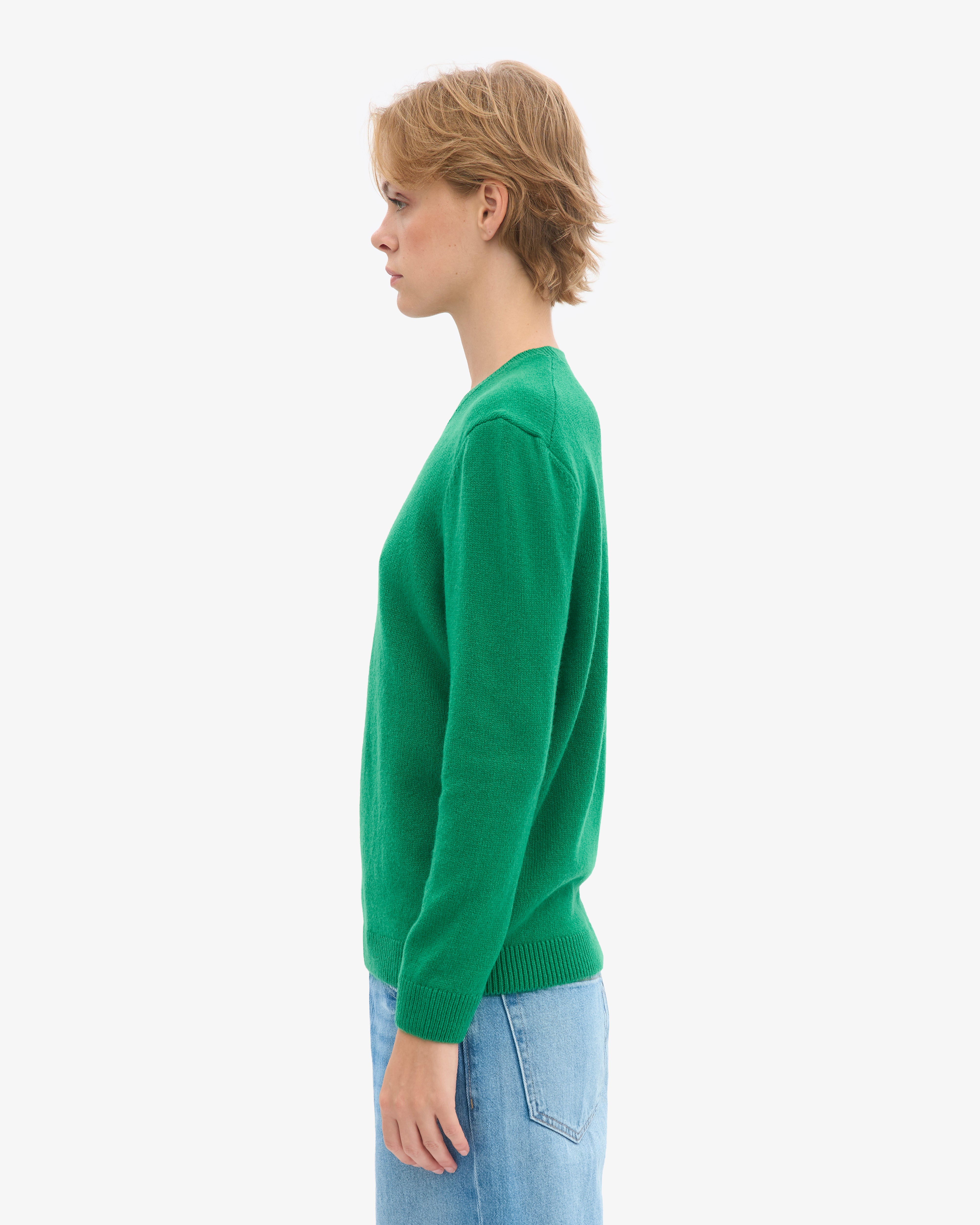 Women Classic Merino Wool Crew - Kelly Green
