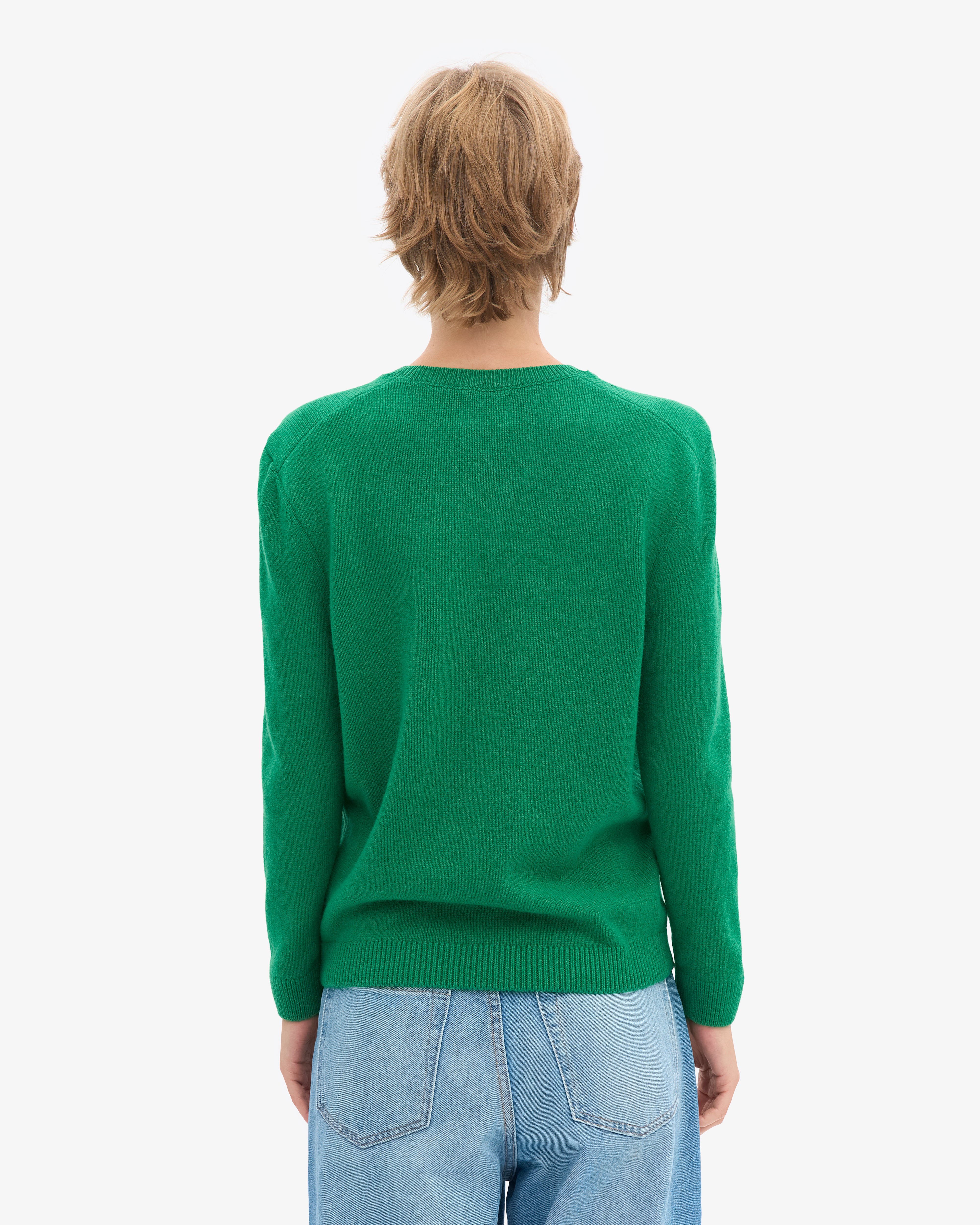 Women Classic Merino Wool Crew - Kelly Green