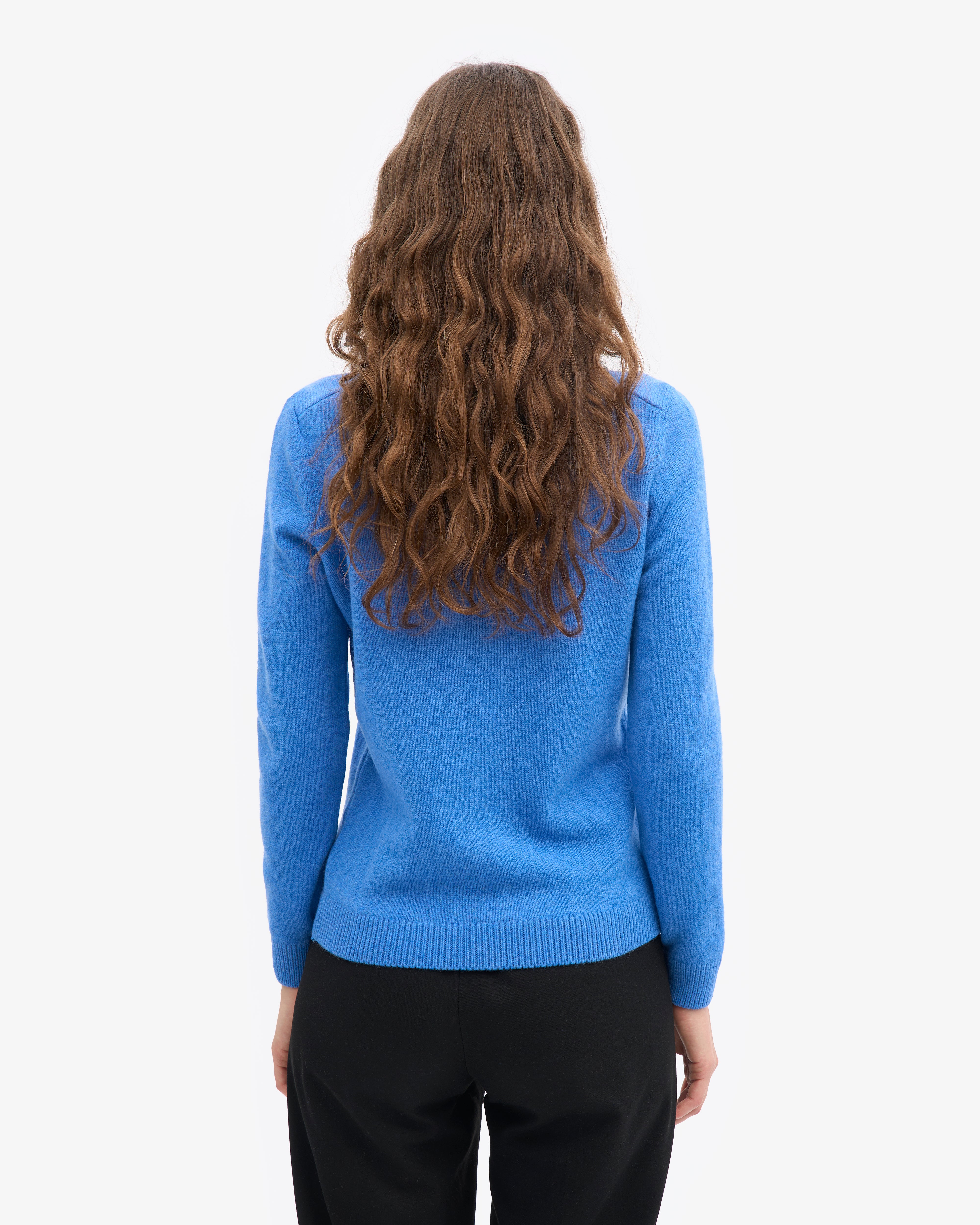 Women Classic Merino Wool Crew - Pacific Blue