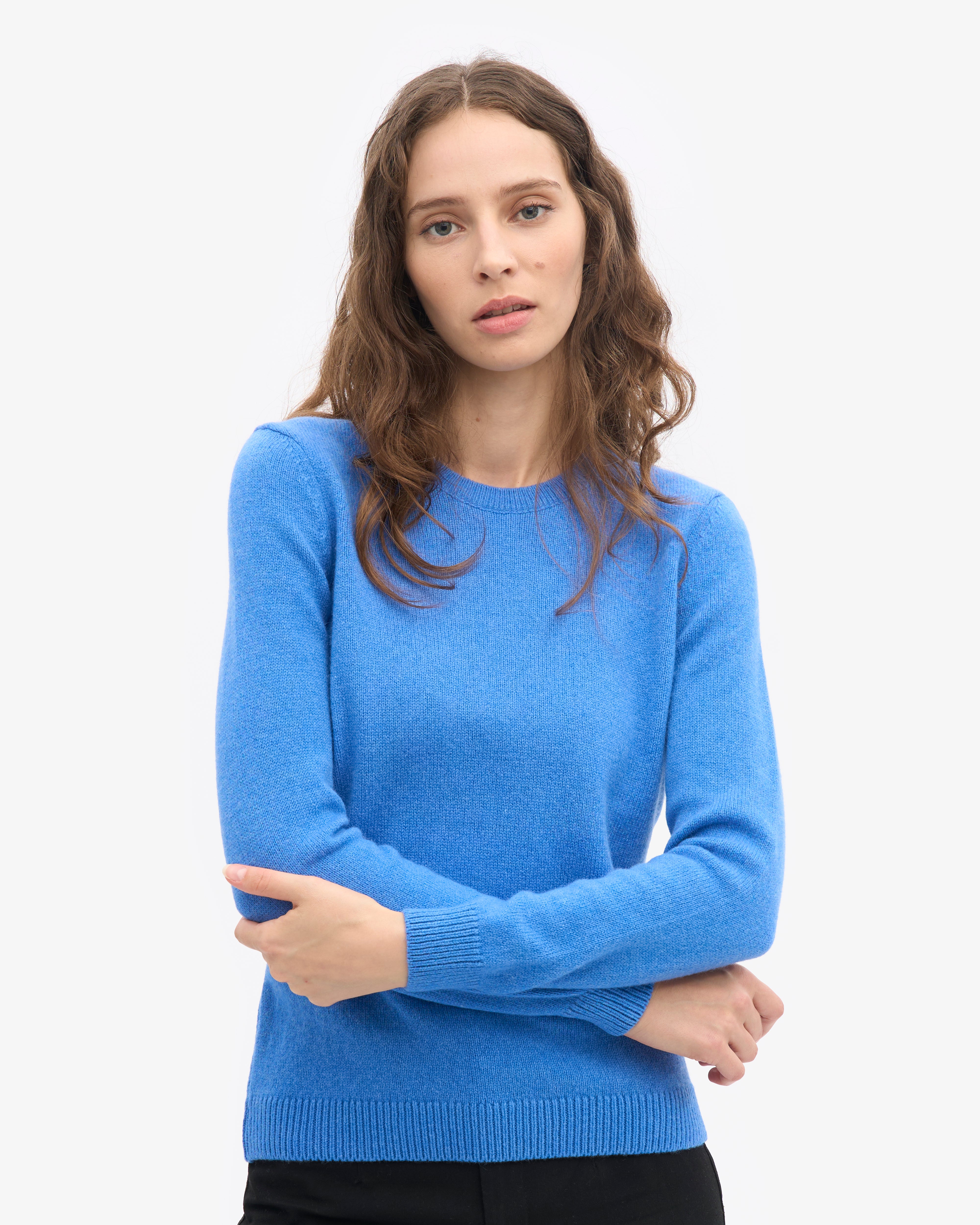 Women Classic Merino Wool Crew - Pacific Blue