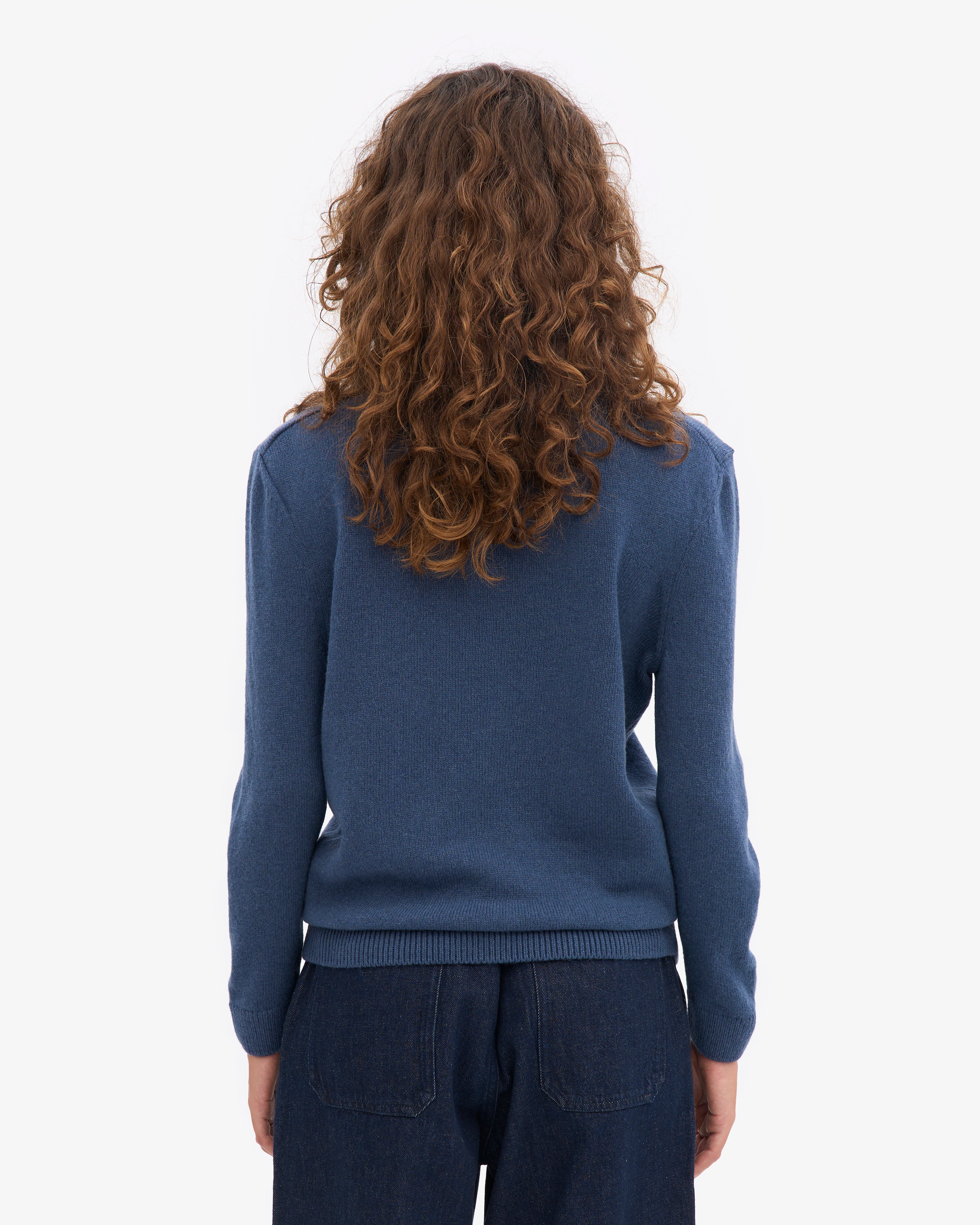 Women Classic Merino Wool Crew - Petrol Blue