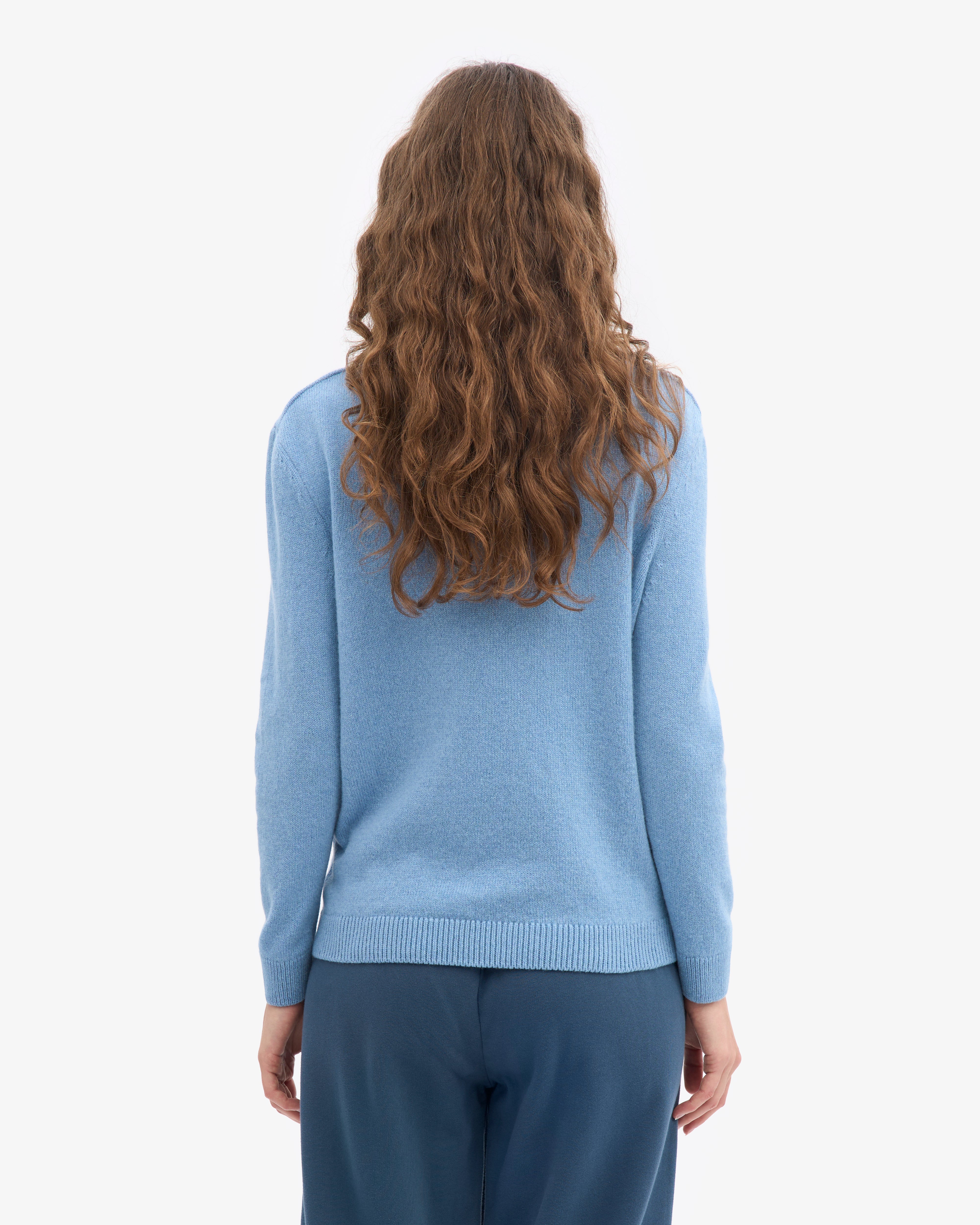 Women Classic Merino Wool Crew - Seaside Blue