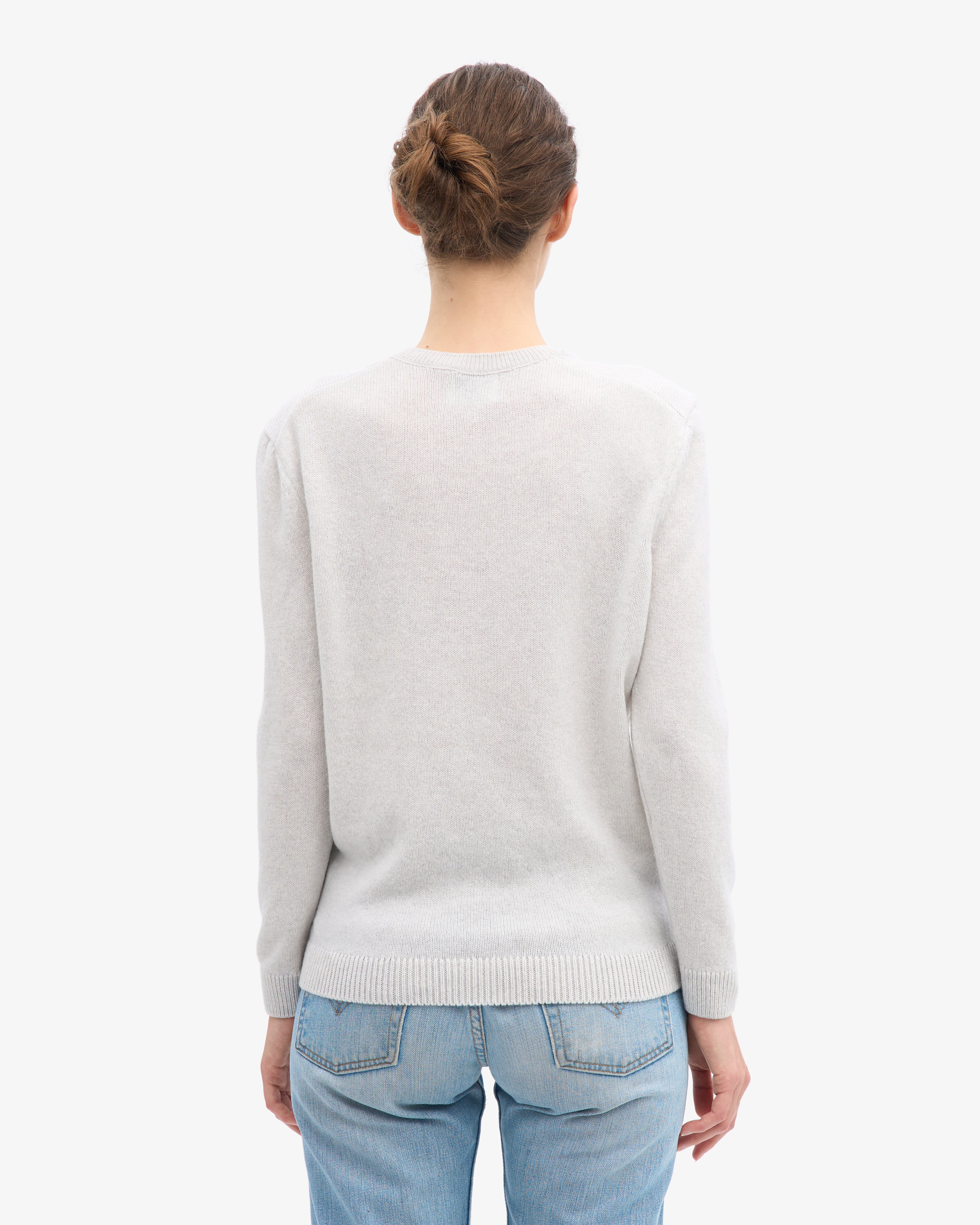 Women Classic Merino Wool Crew - Snow Melange