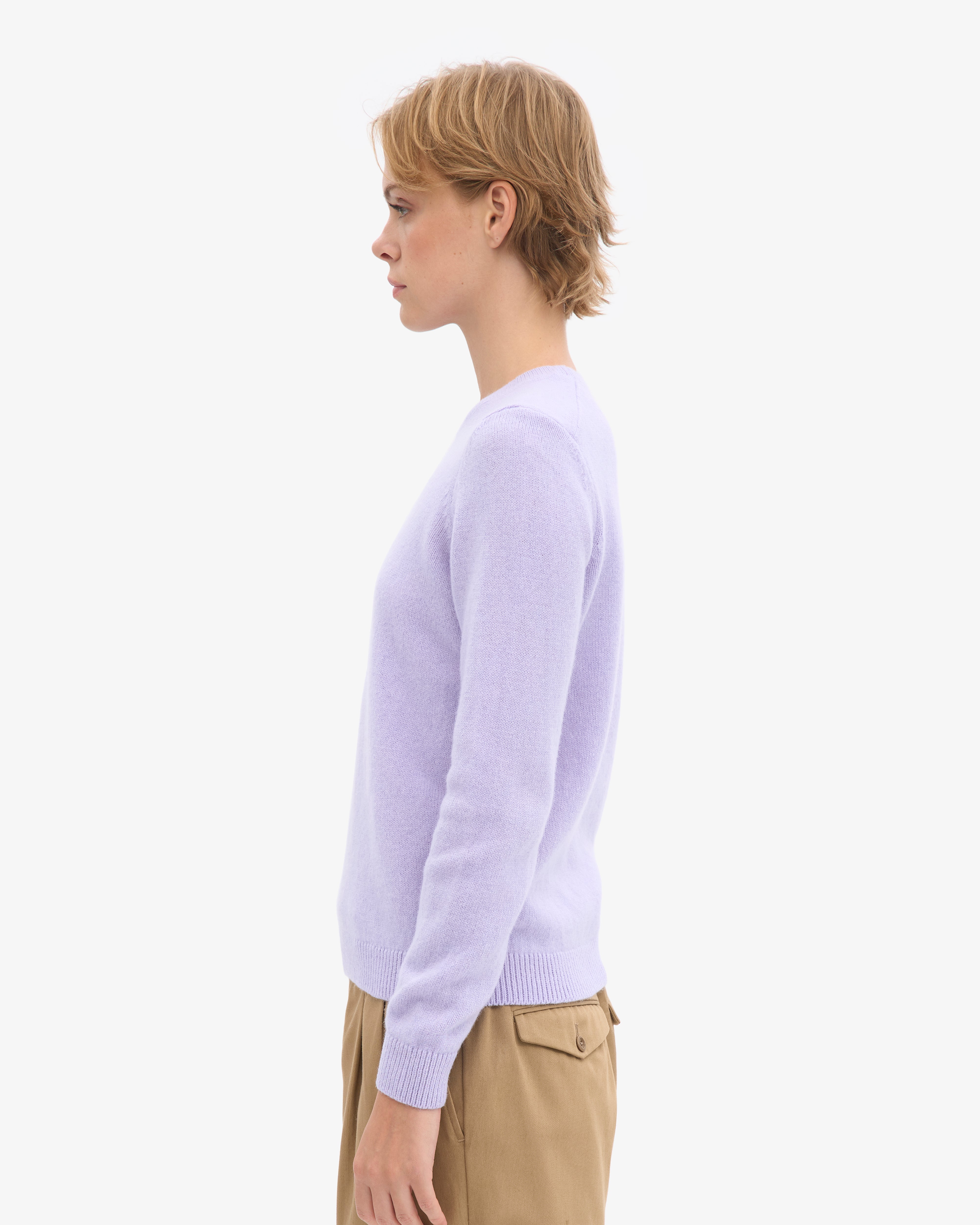 Women Classic Merino Wool Crew - Soft Lavender