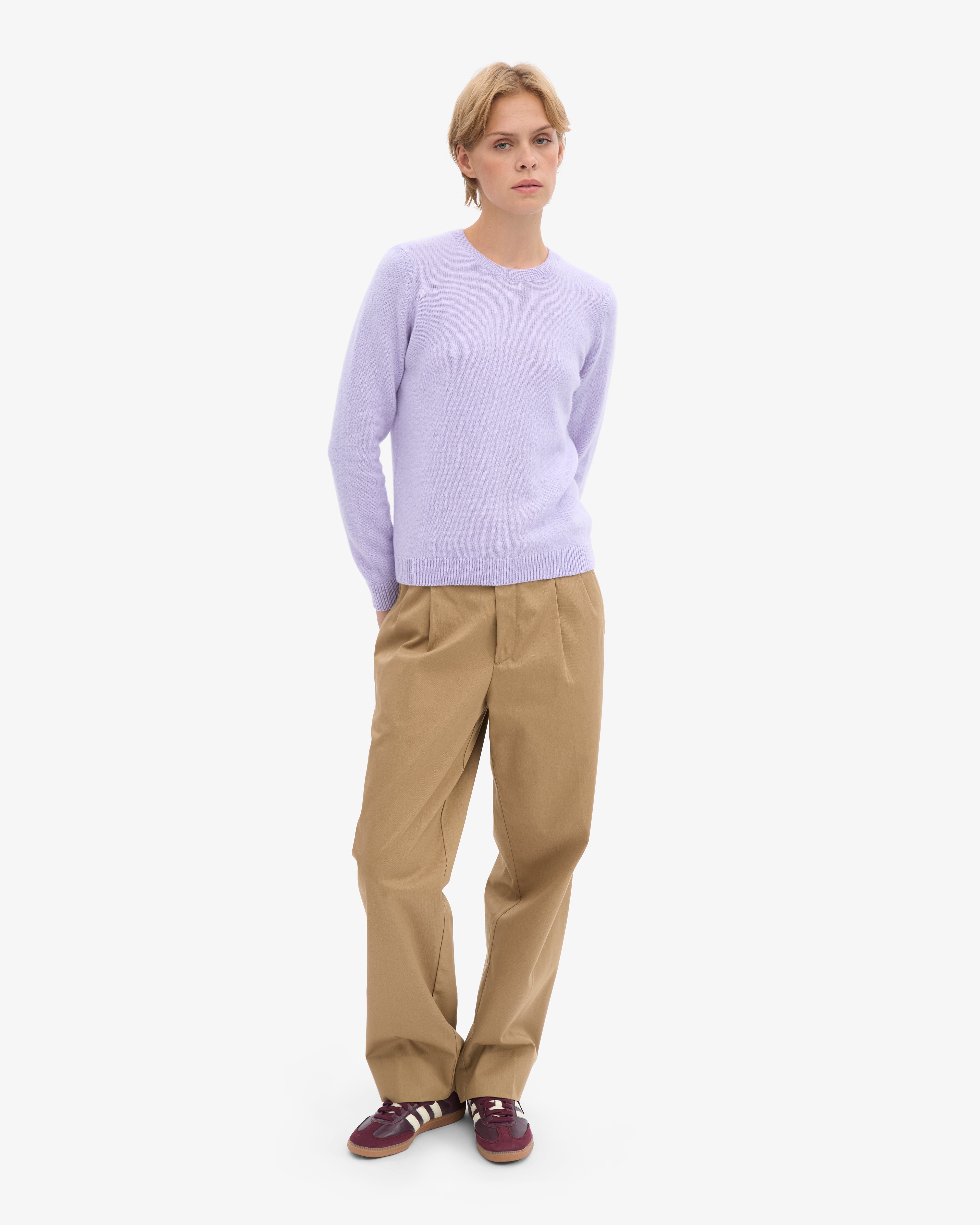 Women Classic Merino Wool Crew - Soft Lavender
