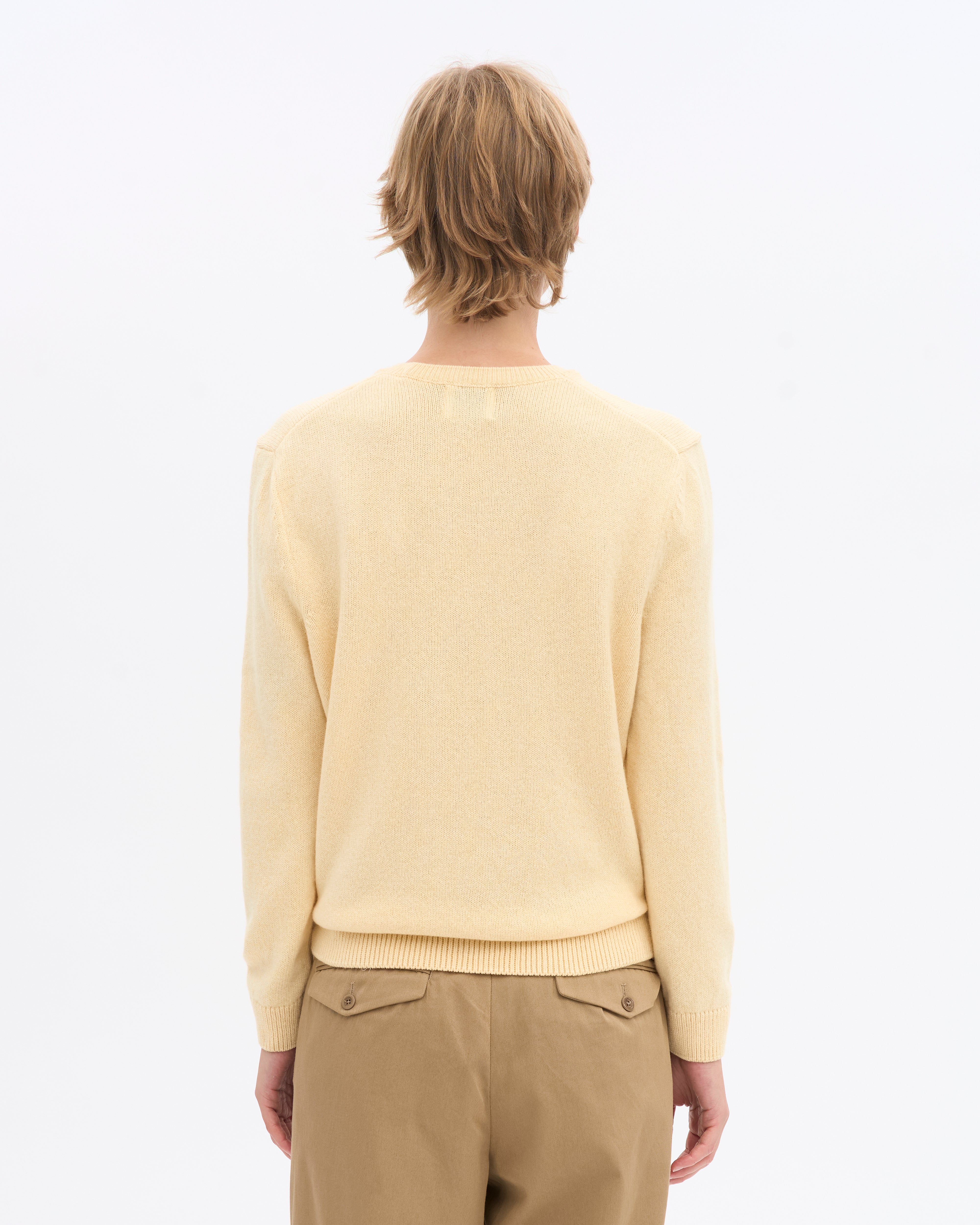 Women Classic Merino Wool Crew - Soft Yellow