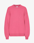 Oversized Merino Wool Crew - Bubblegum Pink
