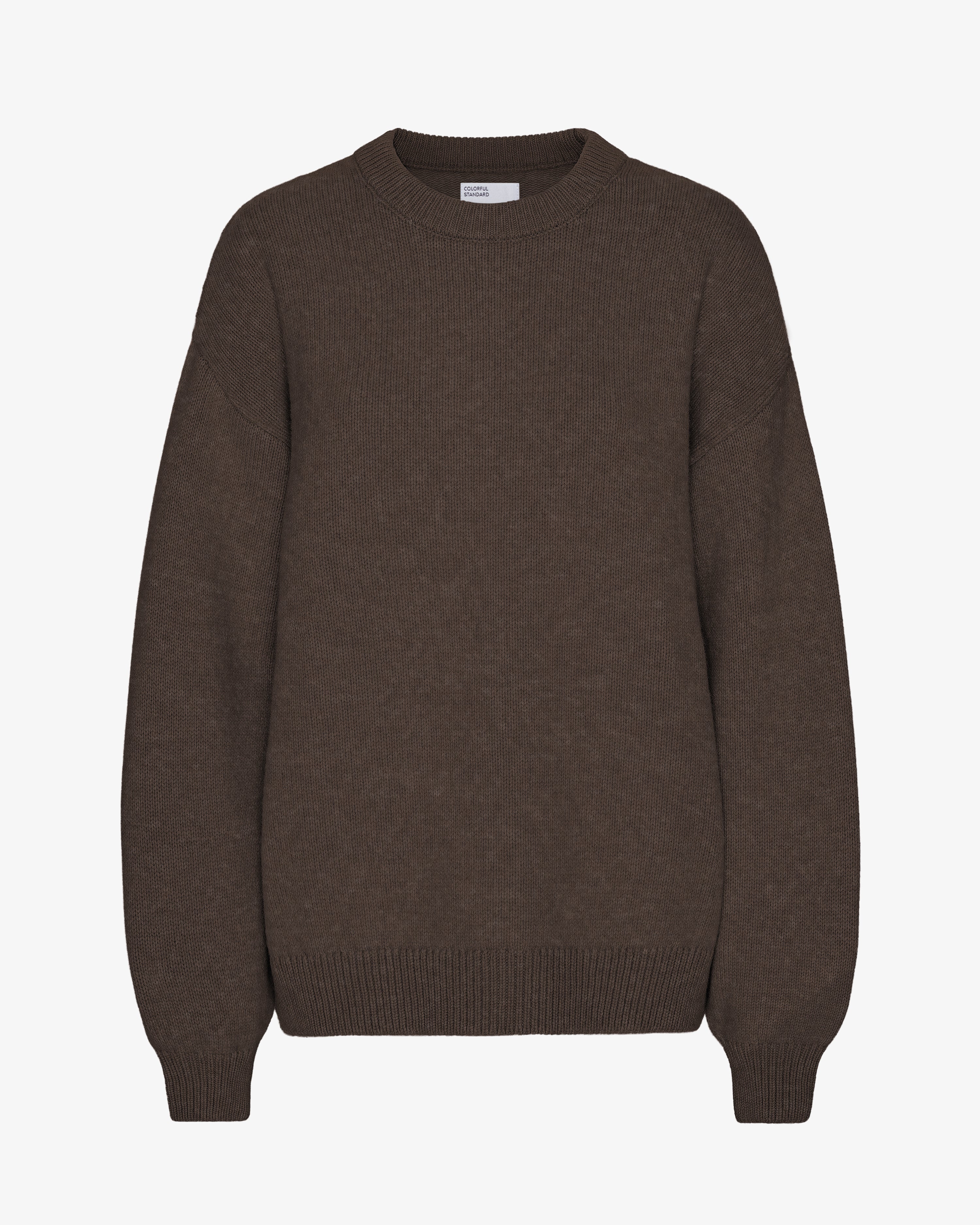 Oversized Merino Wool Crew - Coffee Brown