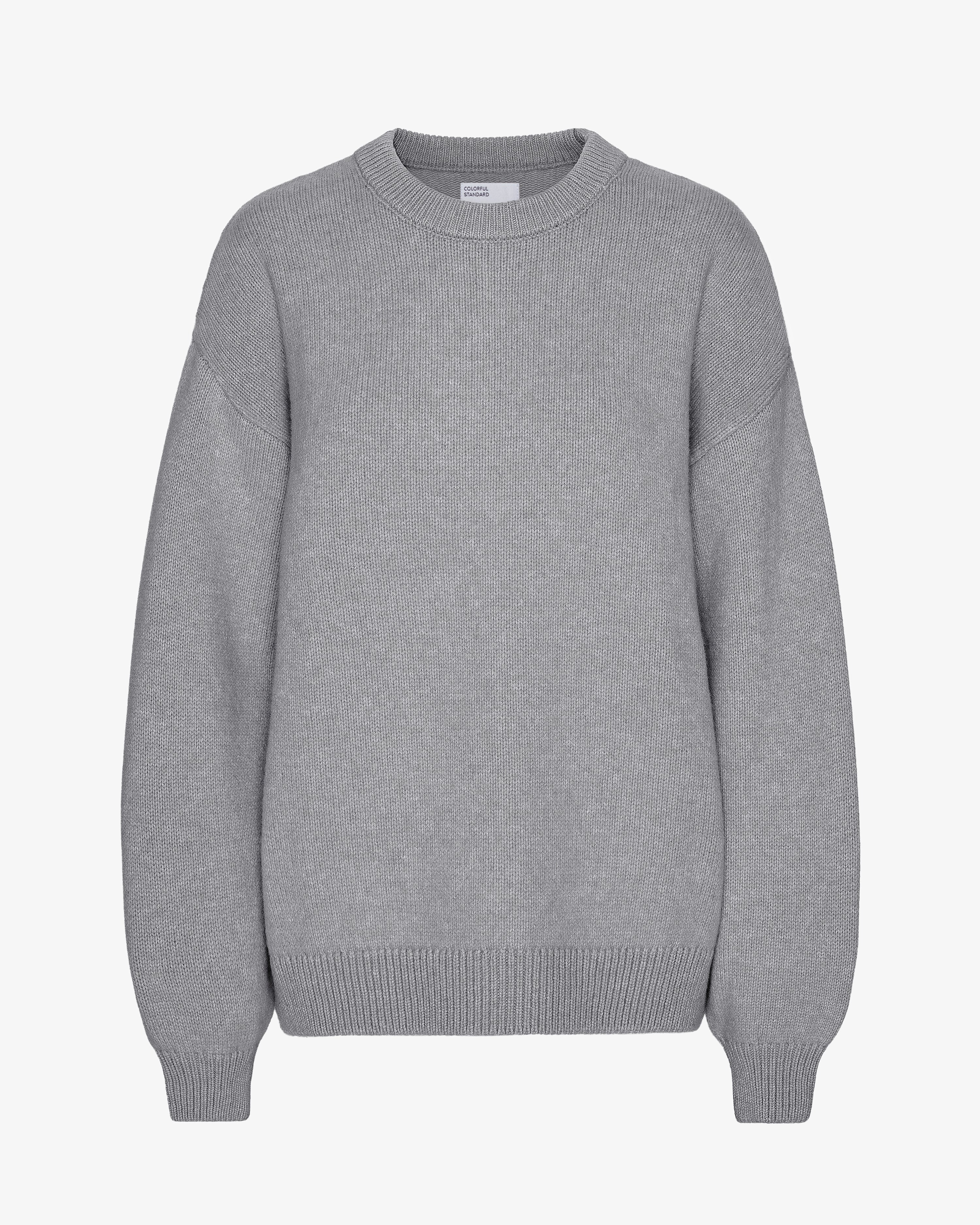 Oversized Merino Wool Crew - Heather Grey