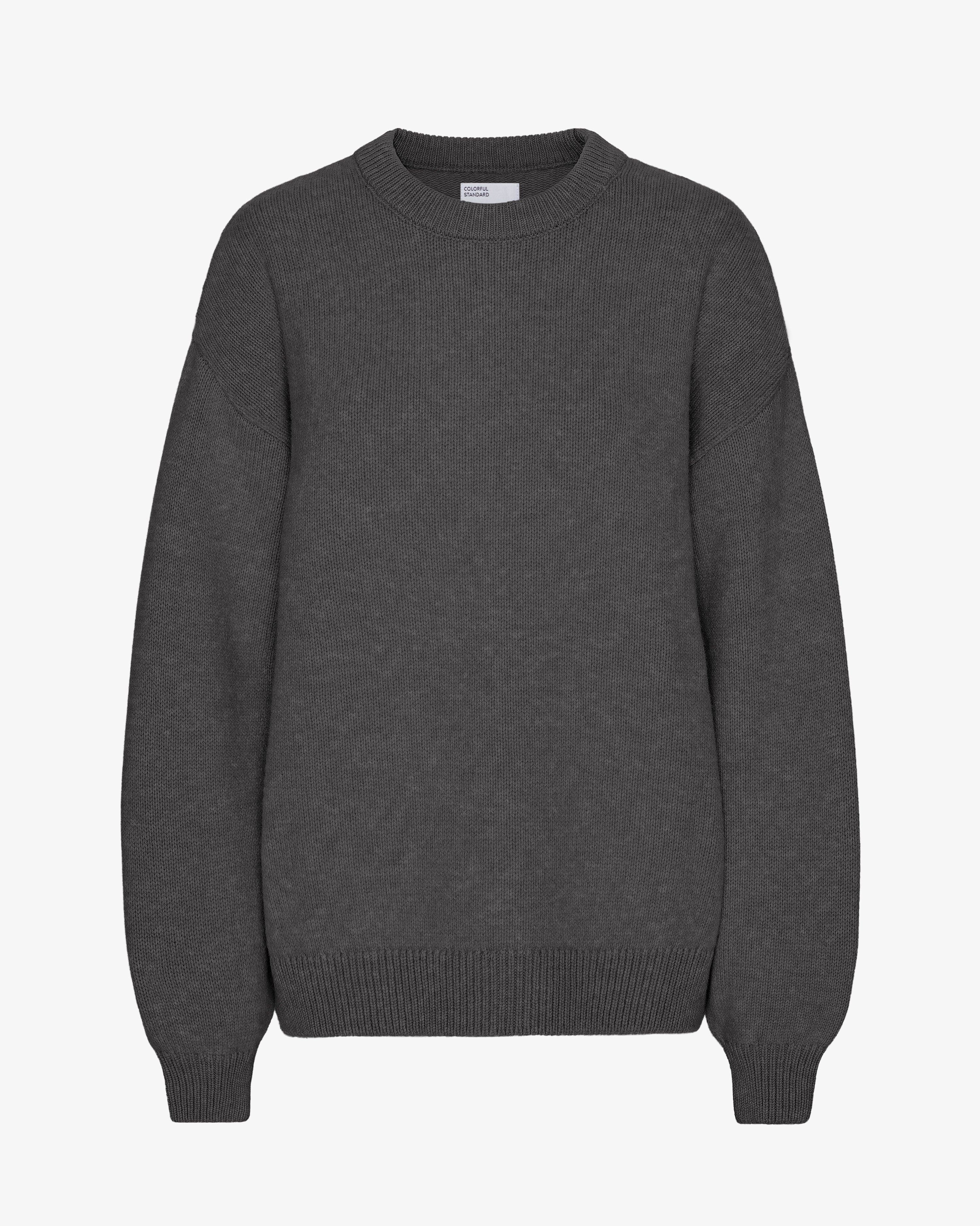 Oversized Merino Wool Crew - Lava Grey