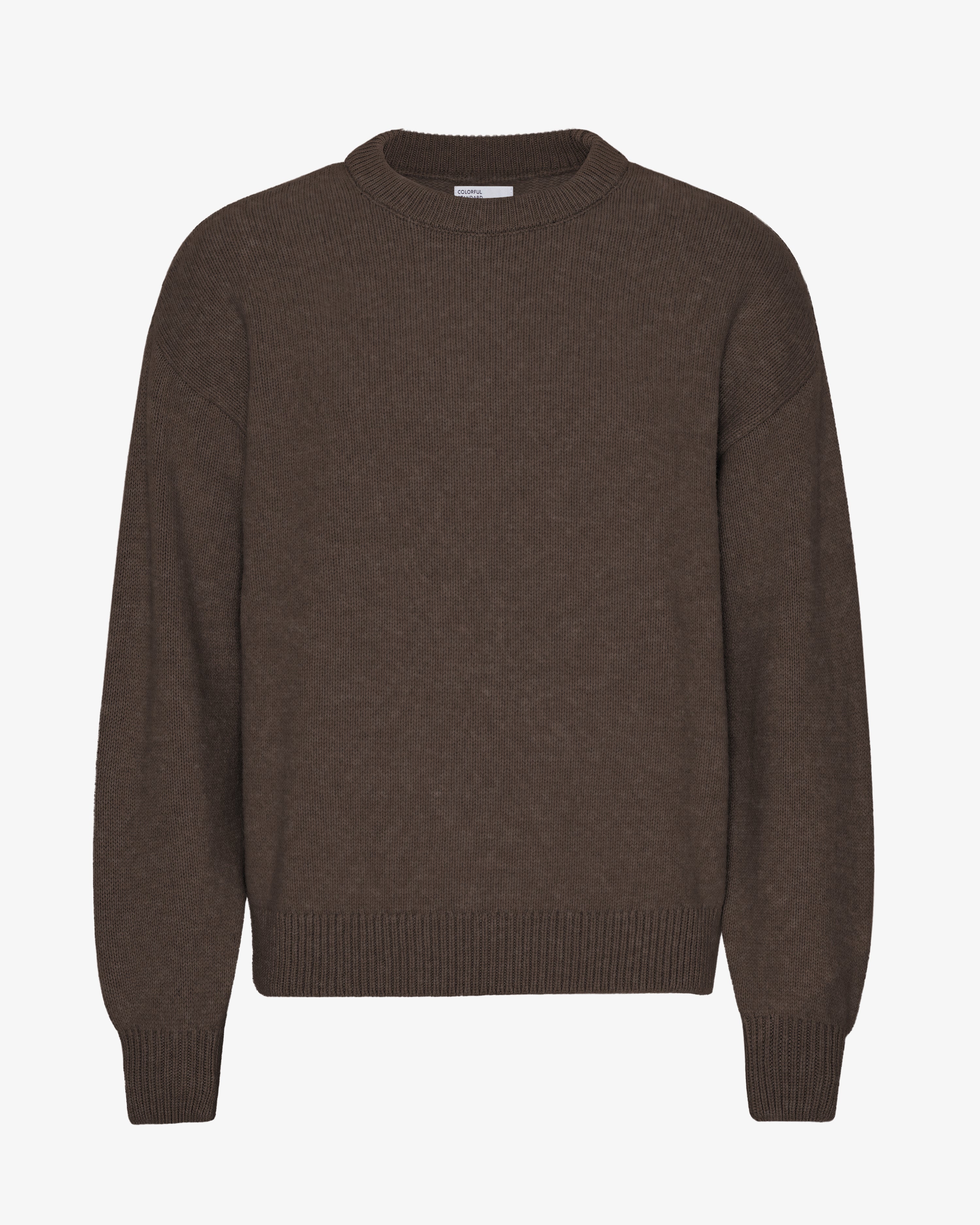 Oversized Merino Wool Crew - Coffee Brown