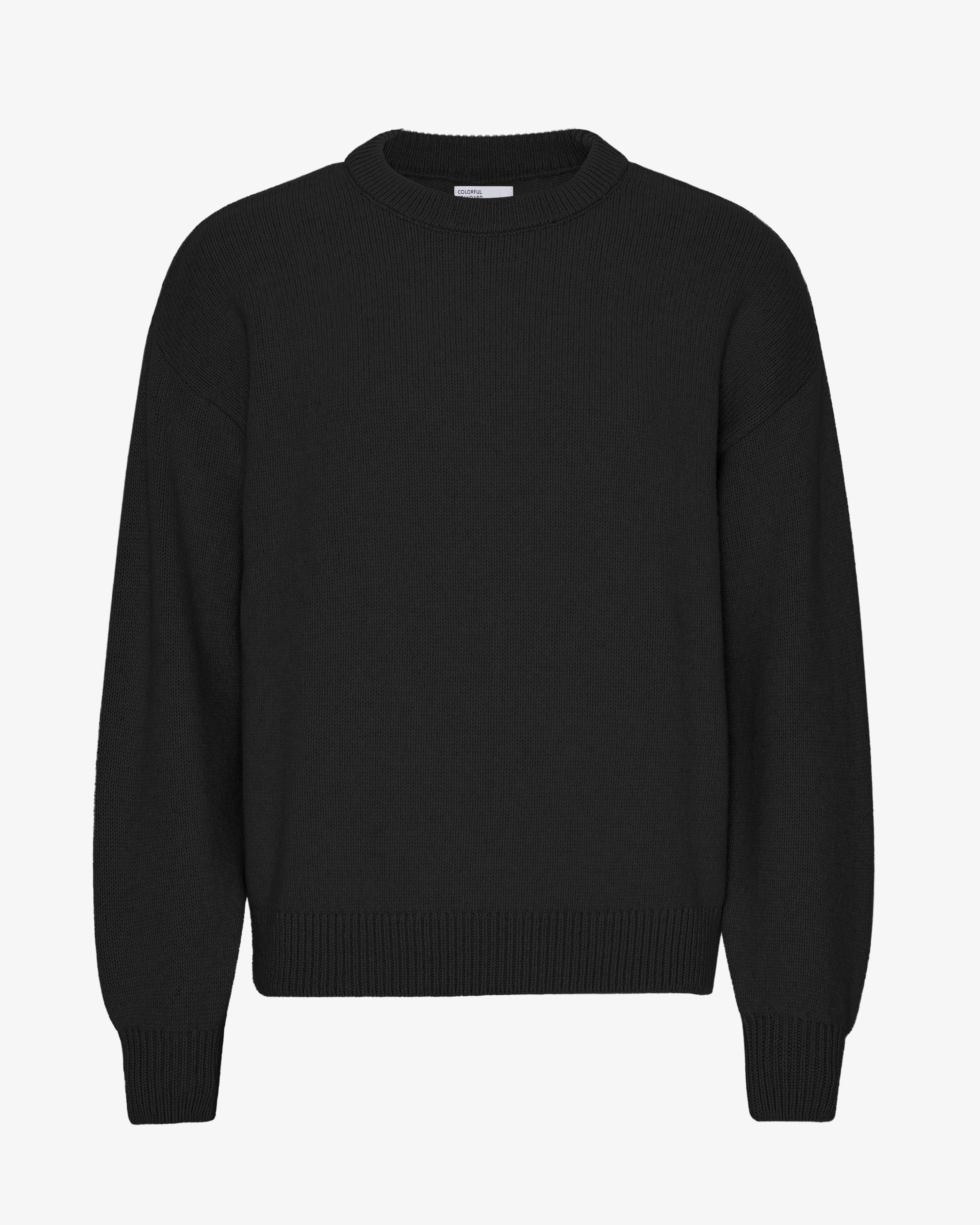 Oversized Merino Wool Crew - Deep Black