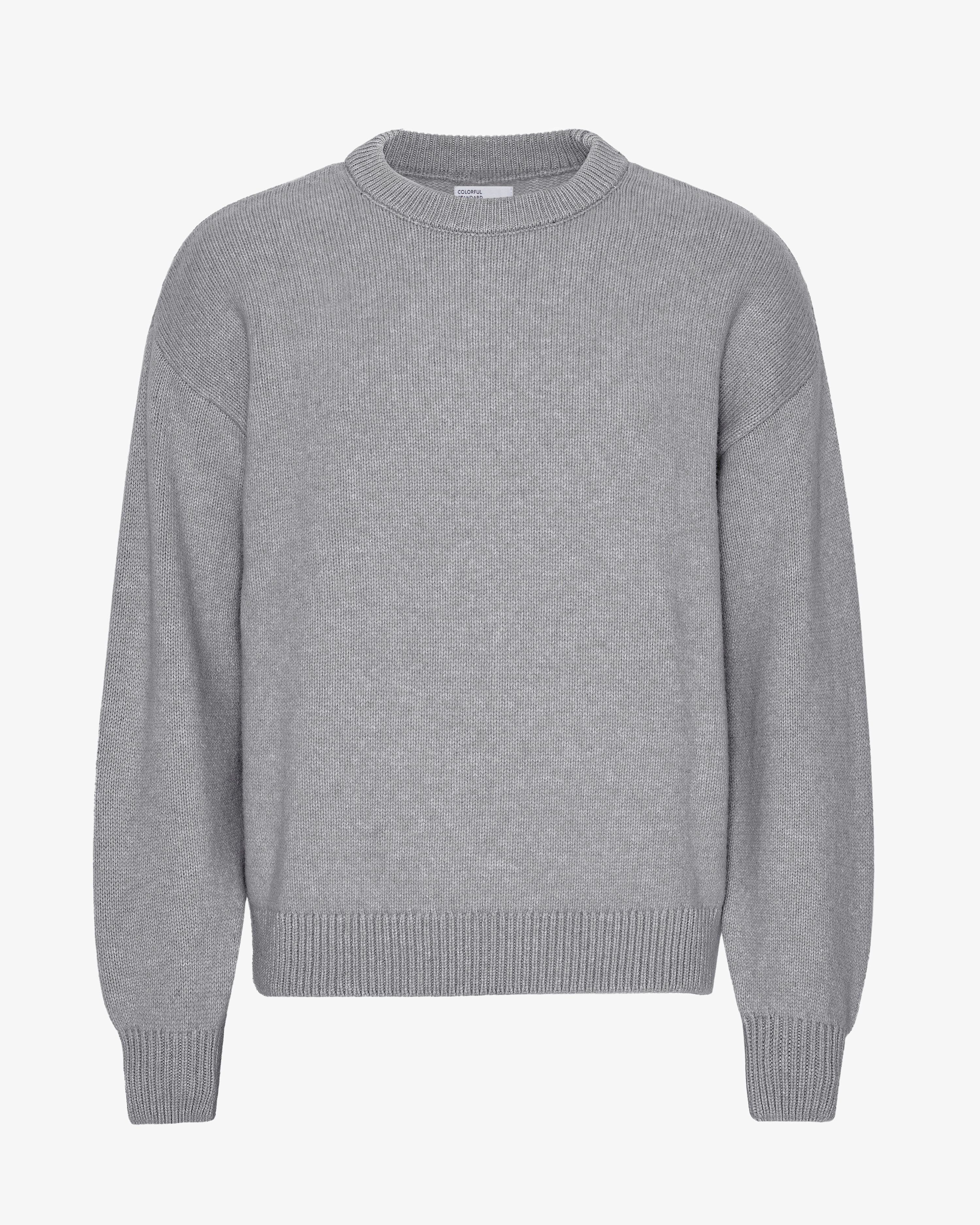 Oversized Merino Wool Crew - Heather Grey