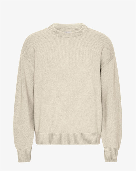 Oversized Merino Wool Crew Ivory White