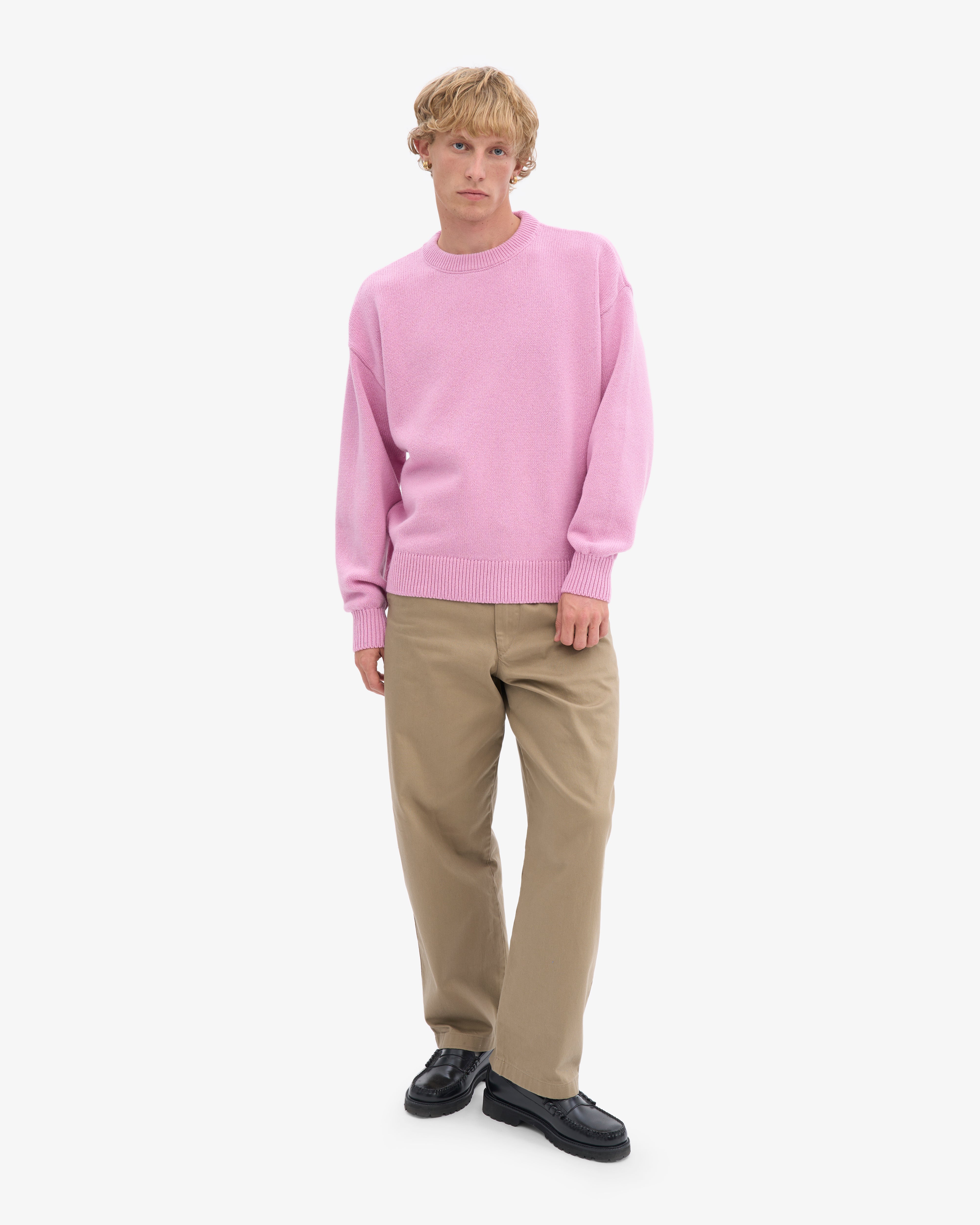 Oversized Merino Wool Crew - Cherry Blossom