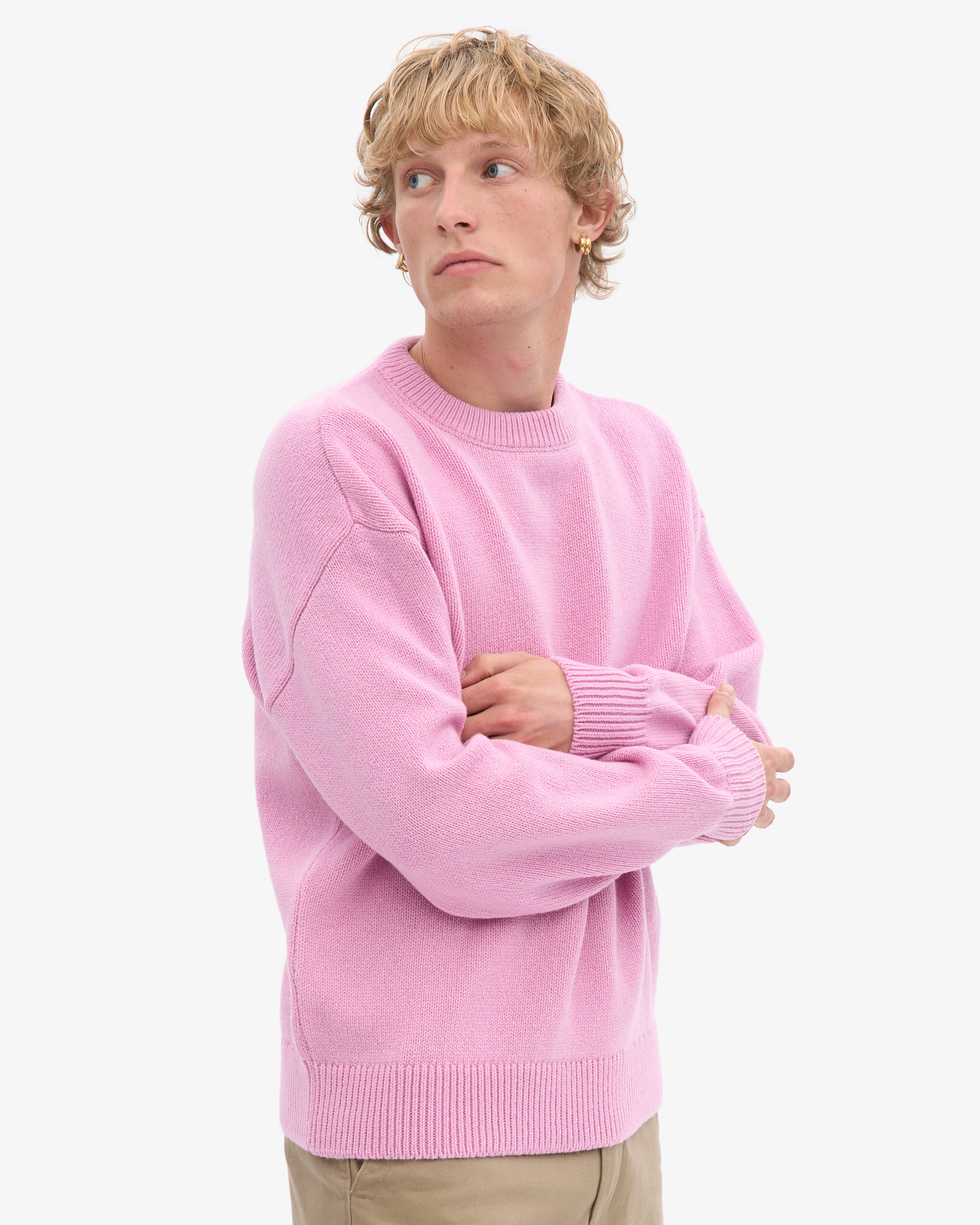 Oversized Merino Wool Crew - Cherry Blossom