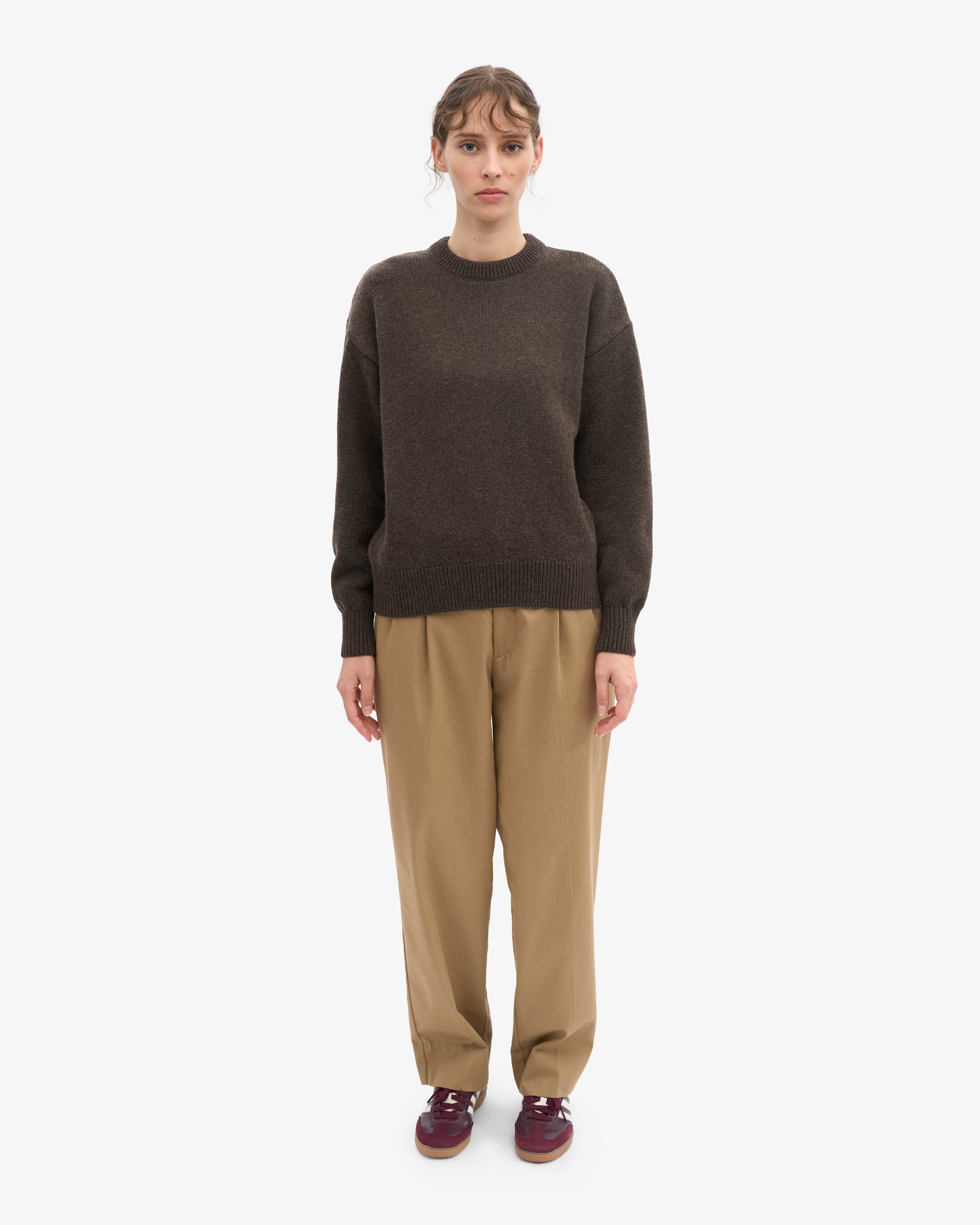 Oversized Merino Wool Crew Coffee Brown – Colorful Standard