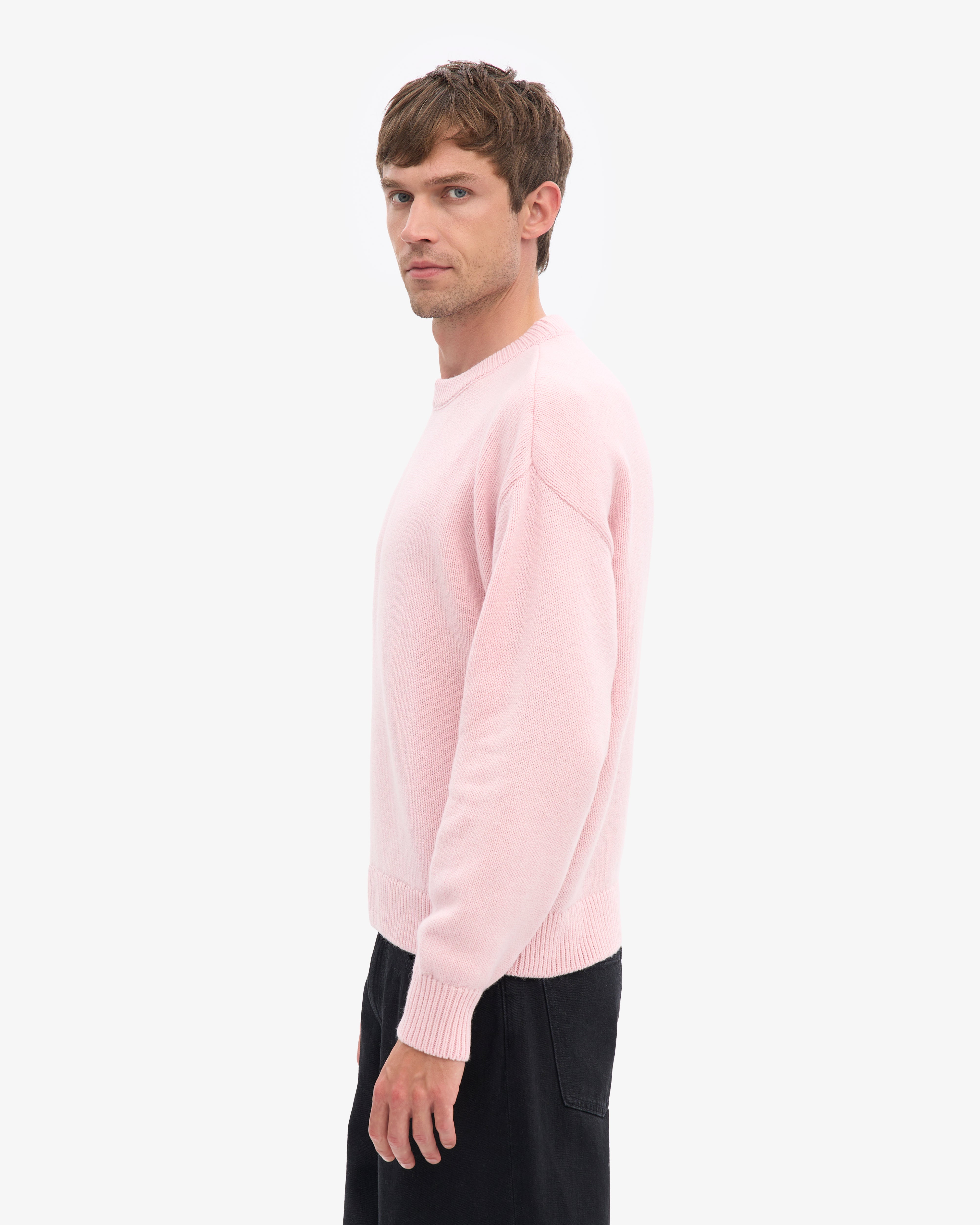 Oversized Merino Wool Crew - Faded Pink