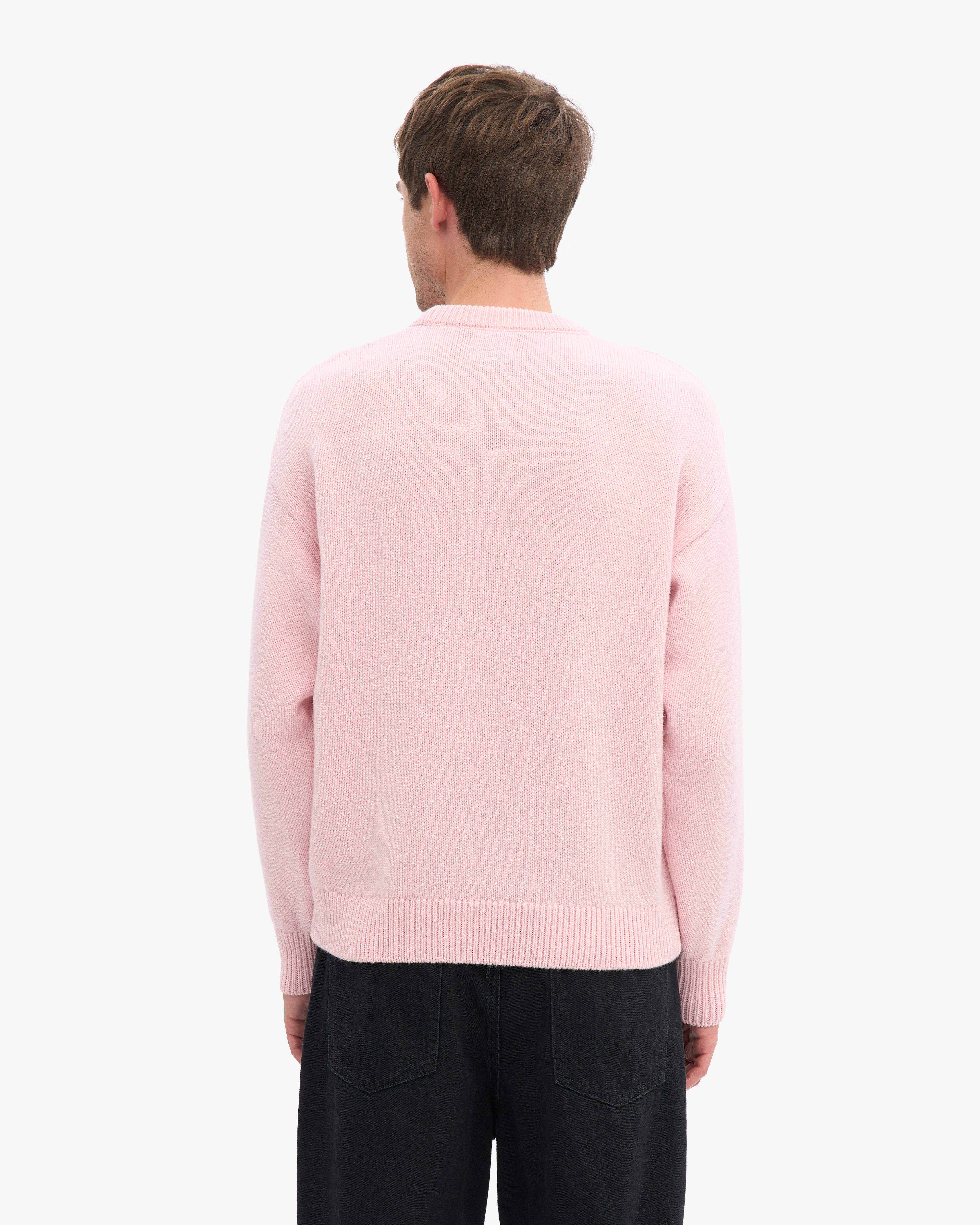 Oversized Merino Wool Crew - Faded Pink