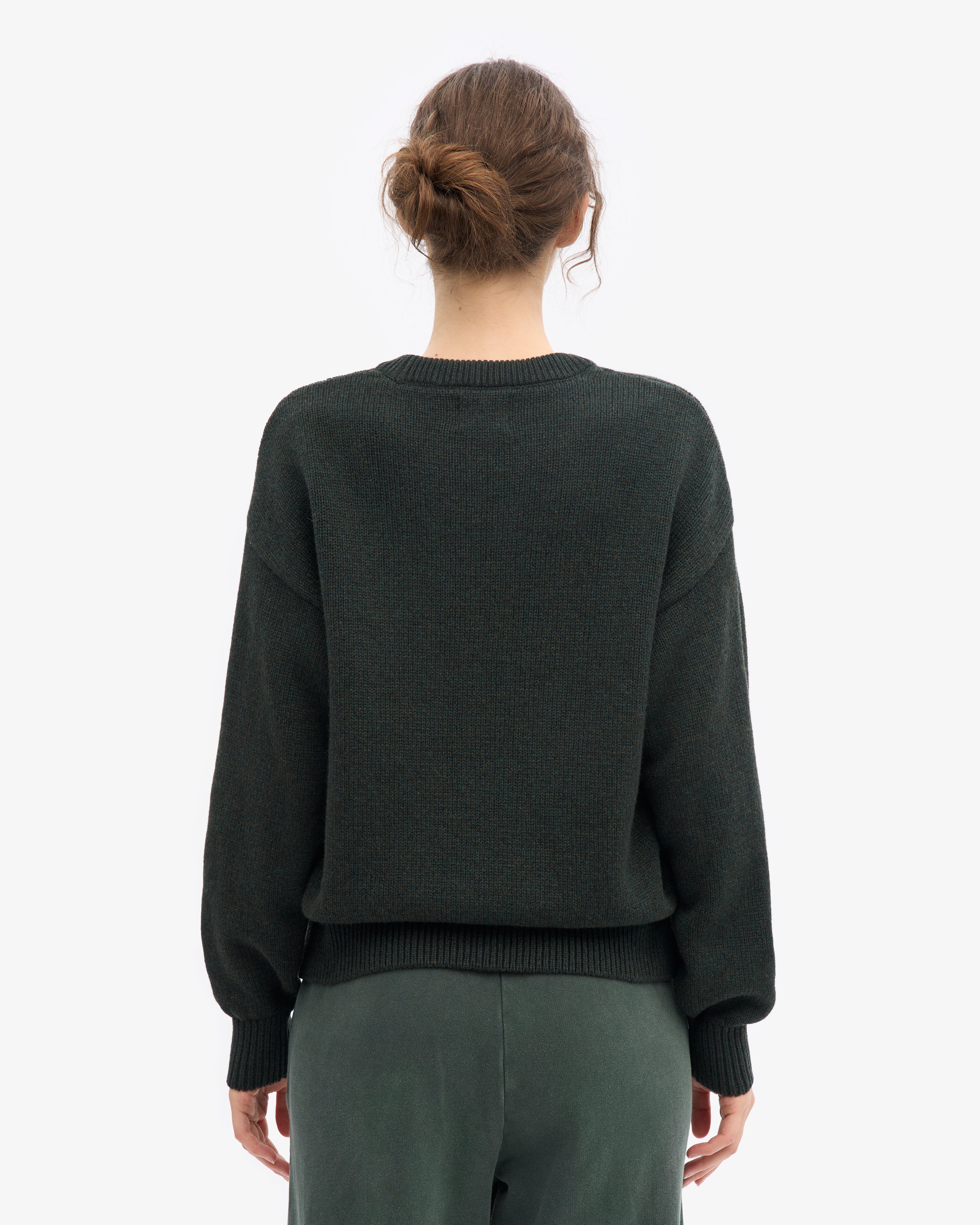Oversized Merino Wool Crew - Hunter Green