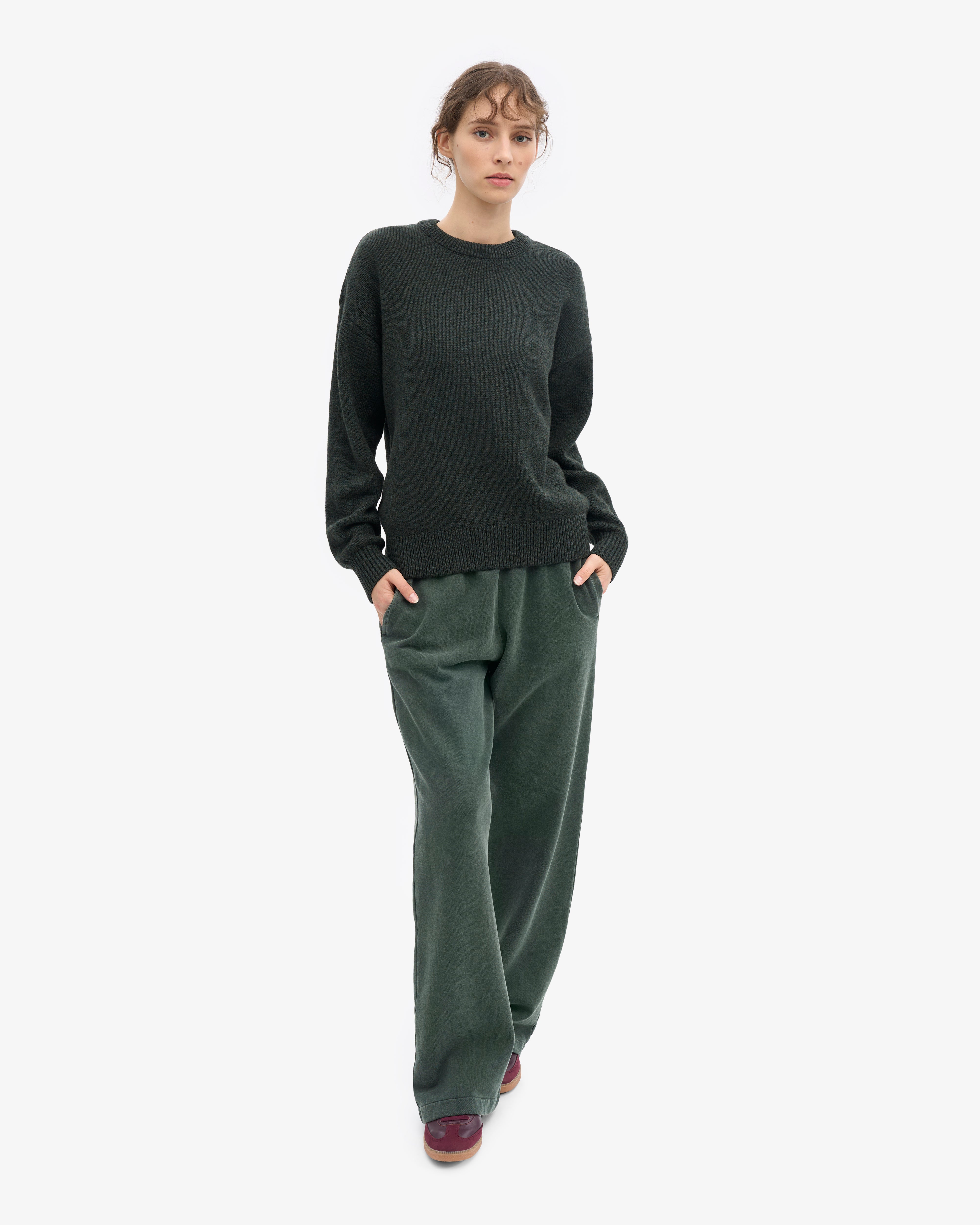 Oversized Merino Wool Crew - Hunter Green