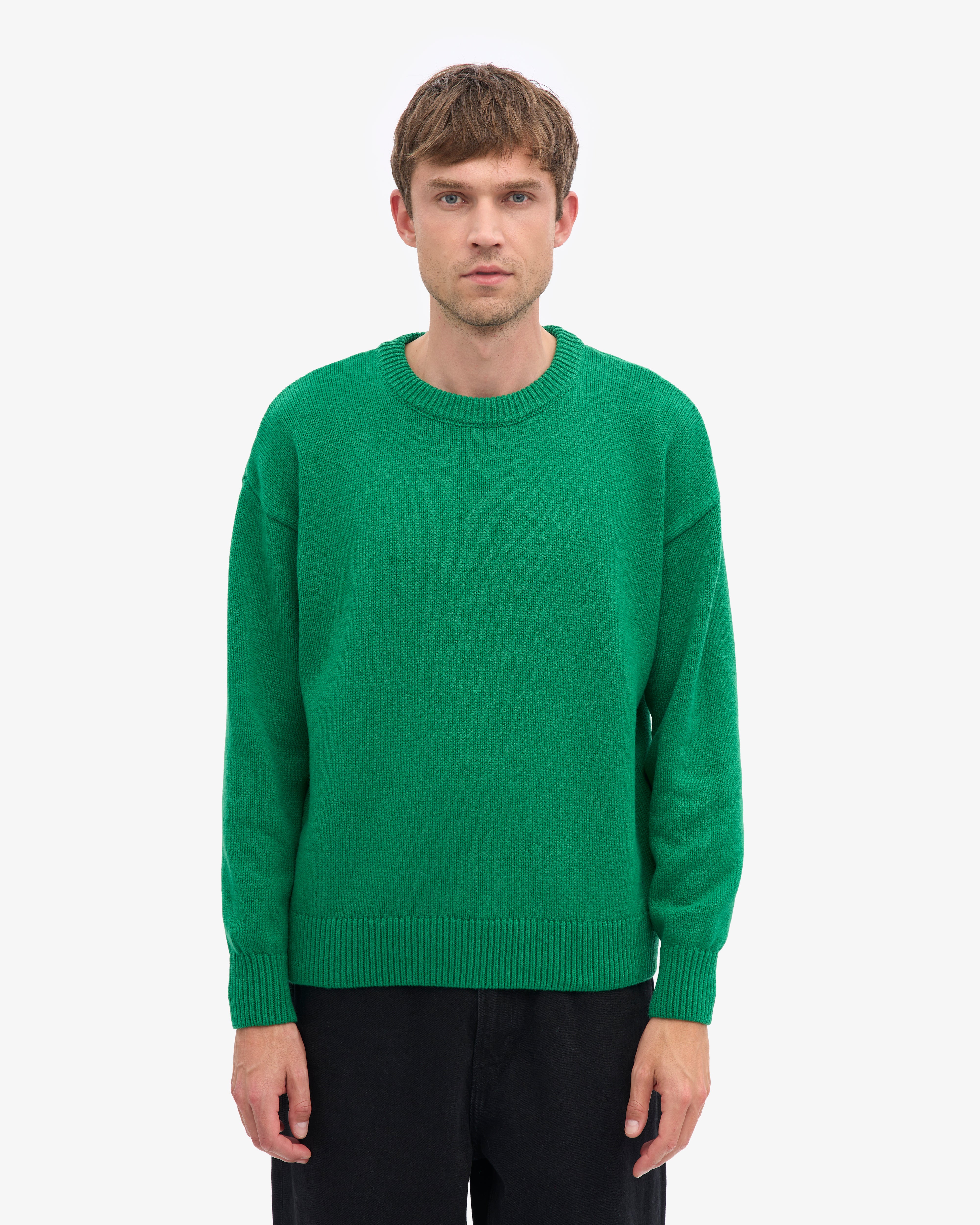Oversized Merino Wool Crew - Kelly Green