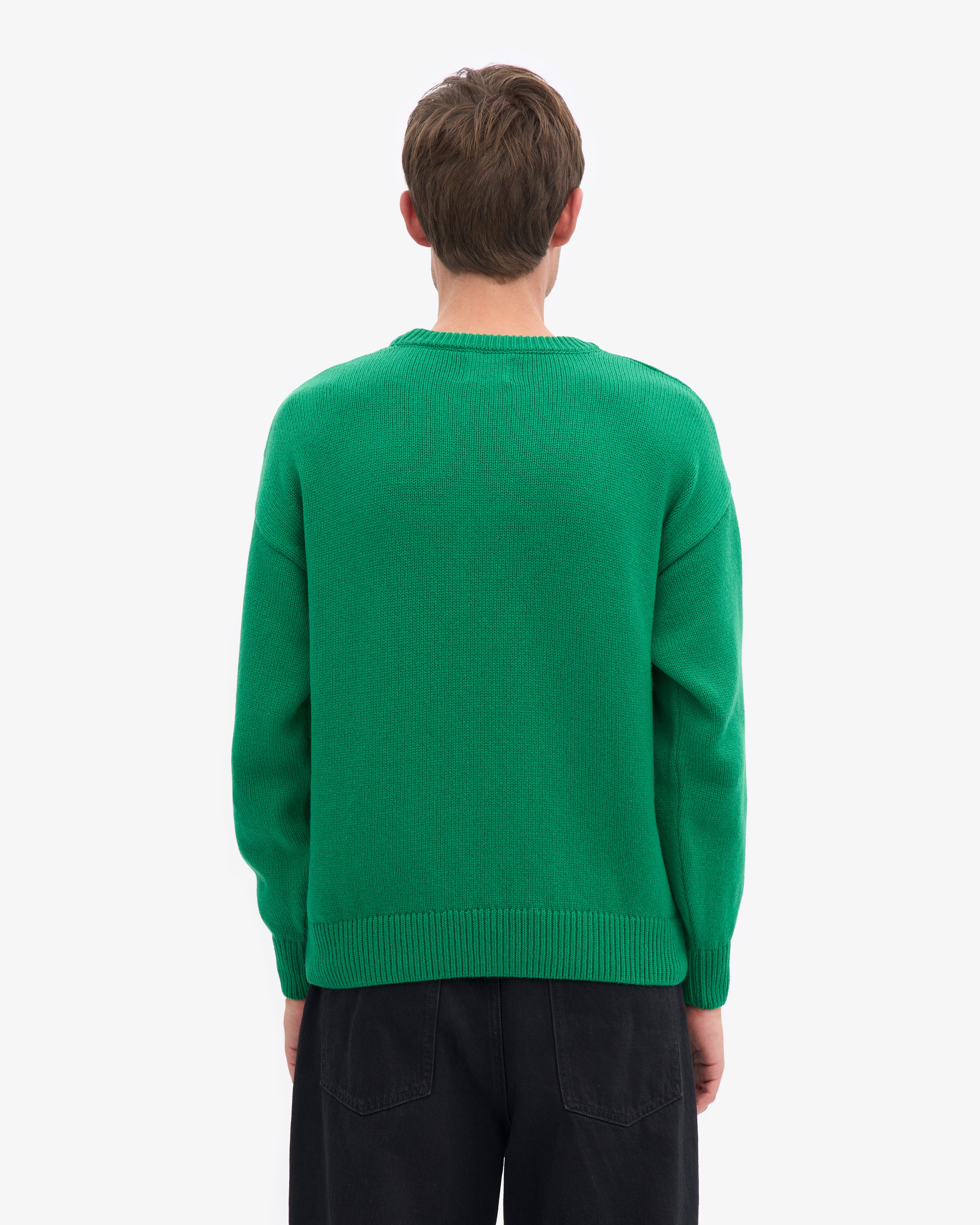 Oversized Merino Wool Crew - Kelly Green