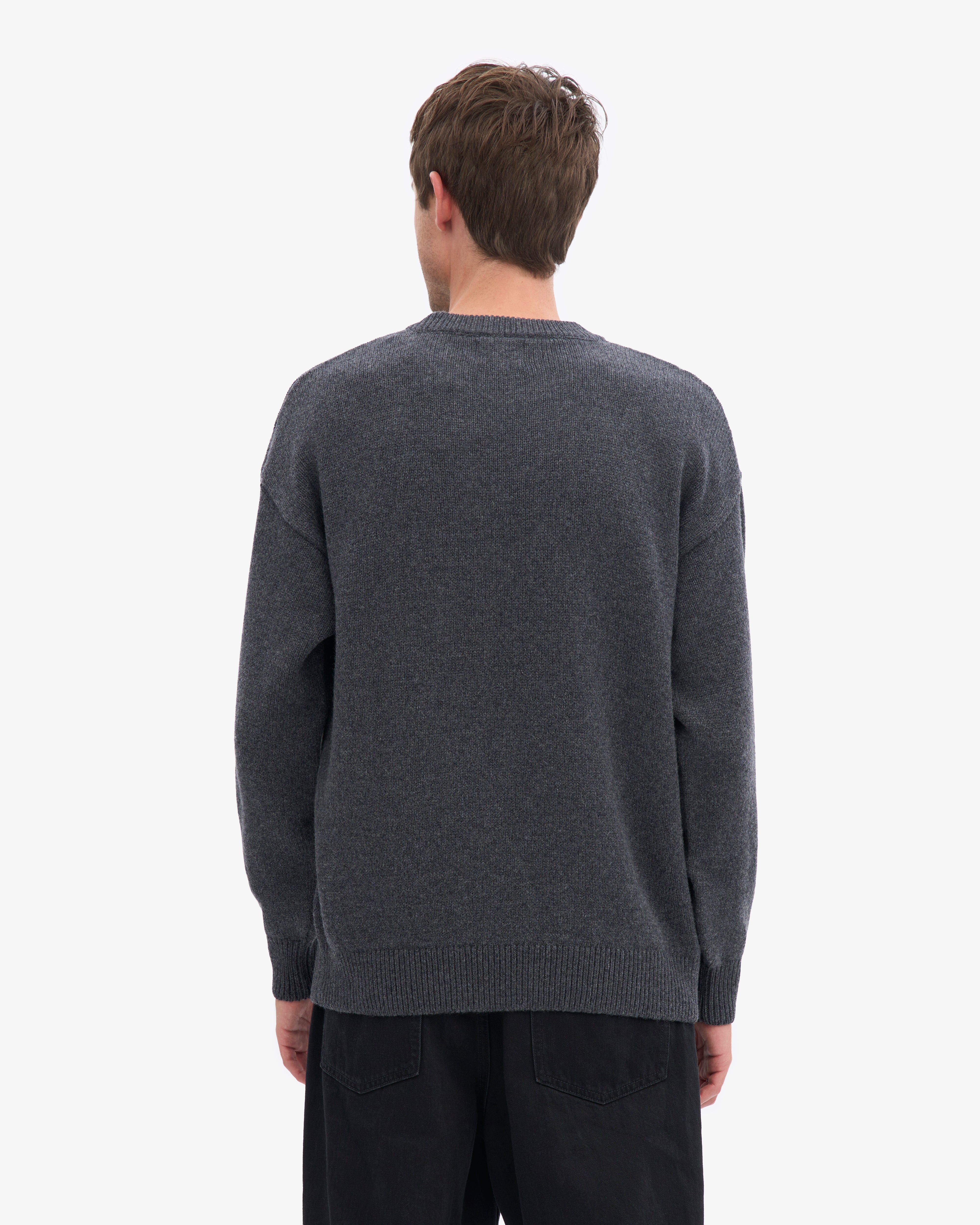 Oversized Merino Wool Crew - Lava Grey
