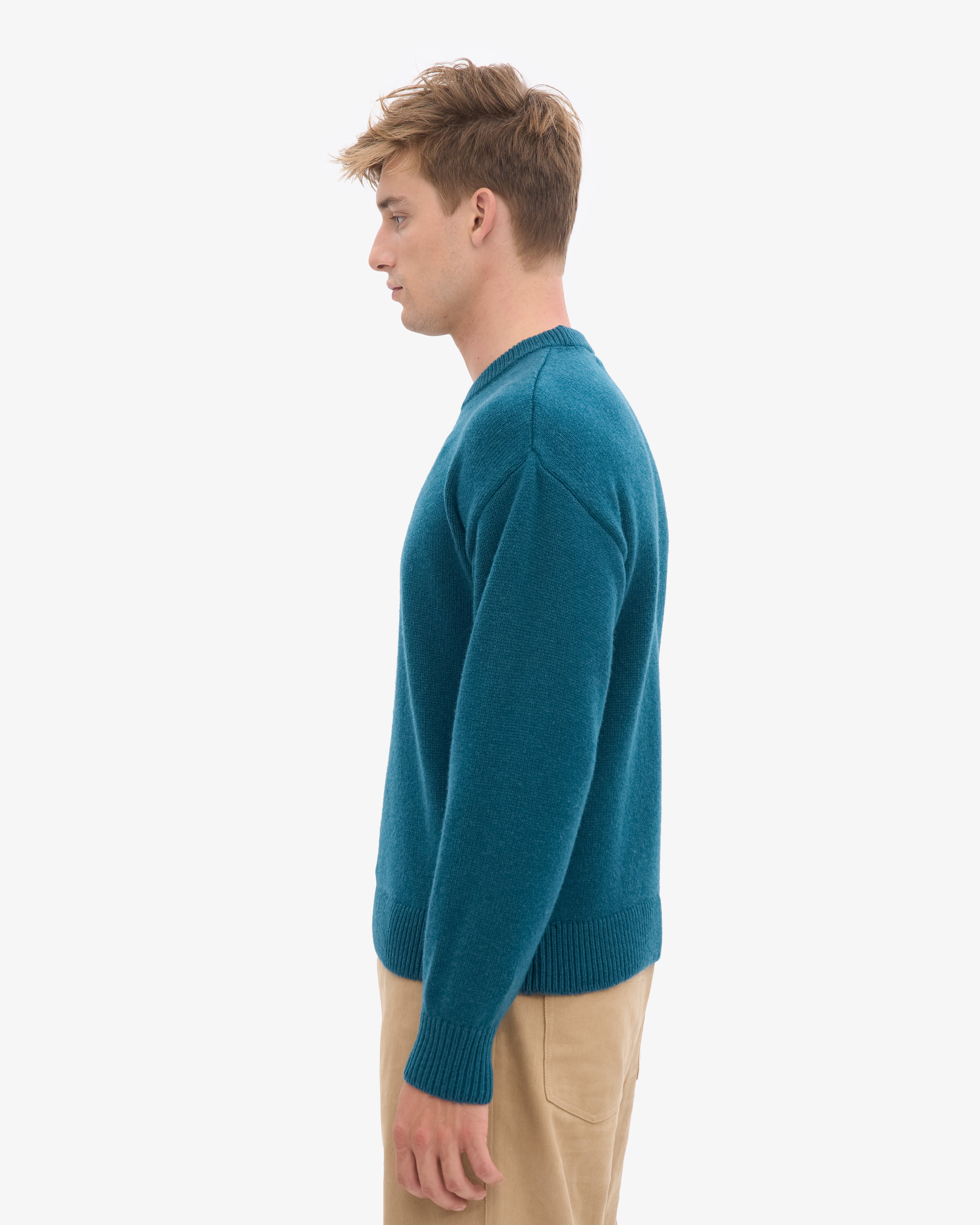 Oversized Merino Wool Crew - Ocean Green