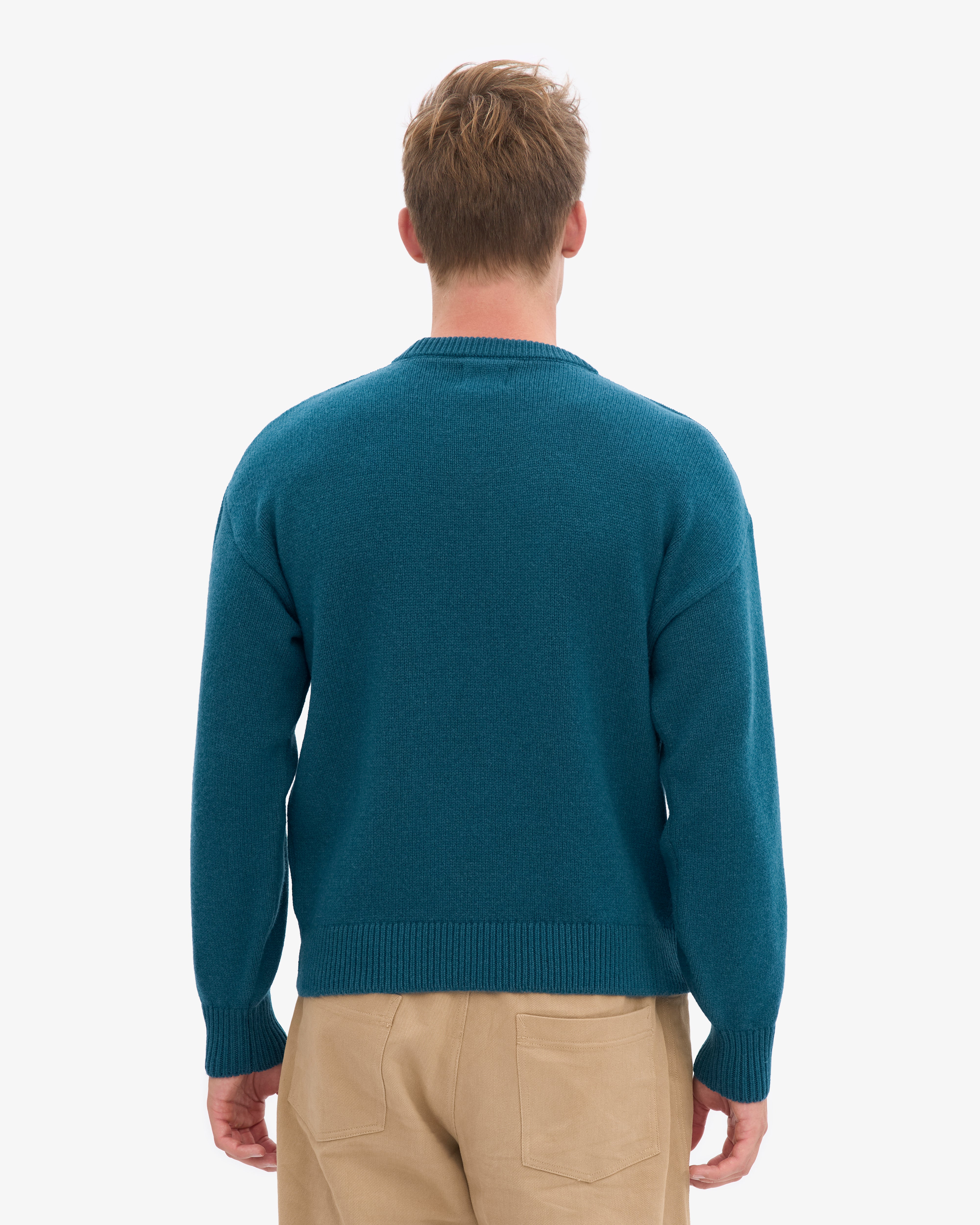 Oversized Merino Wool Crew - Ocean Green