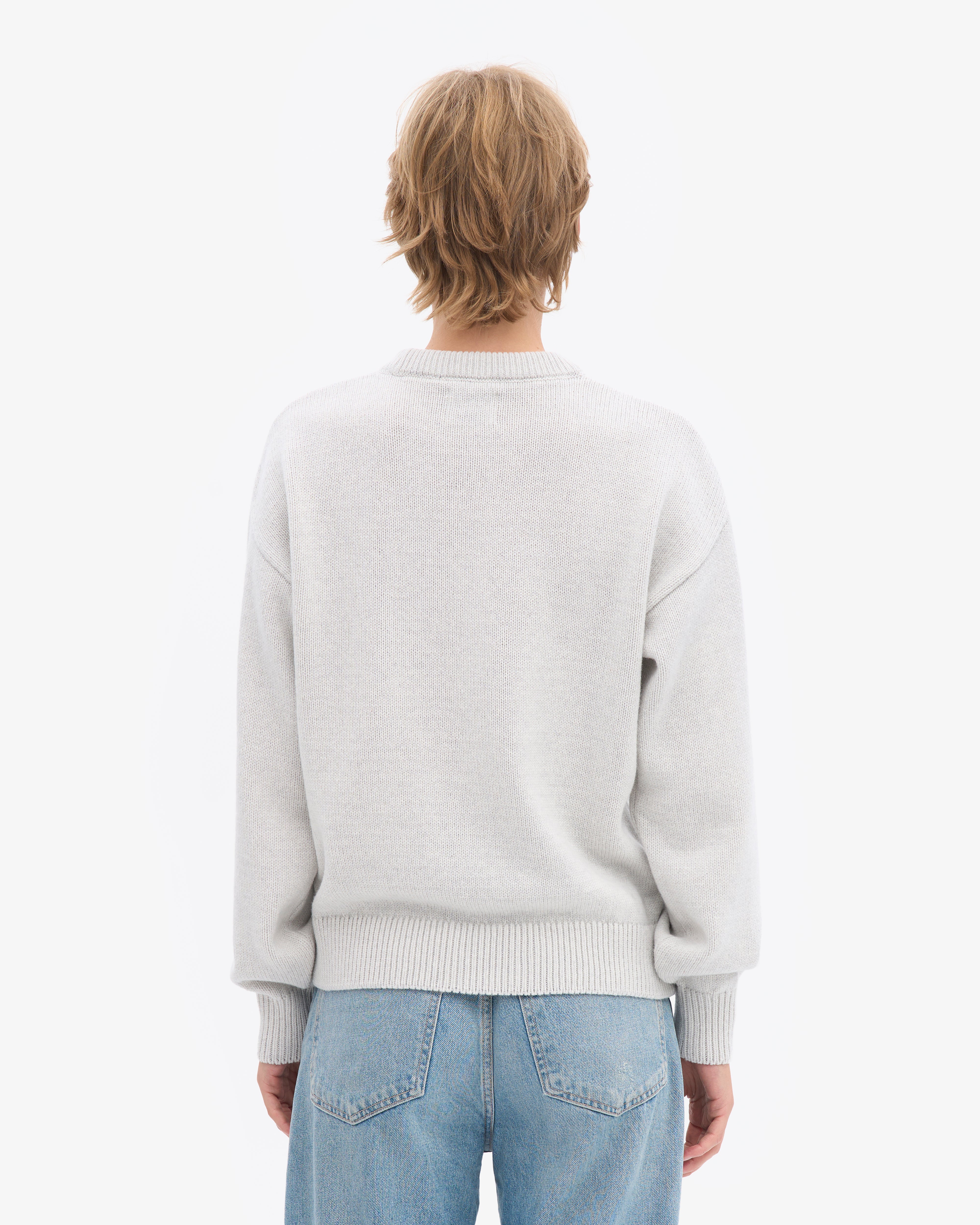 Oversized Merino Wool Crew - Snow Melange