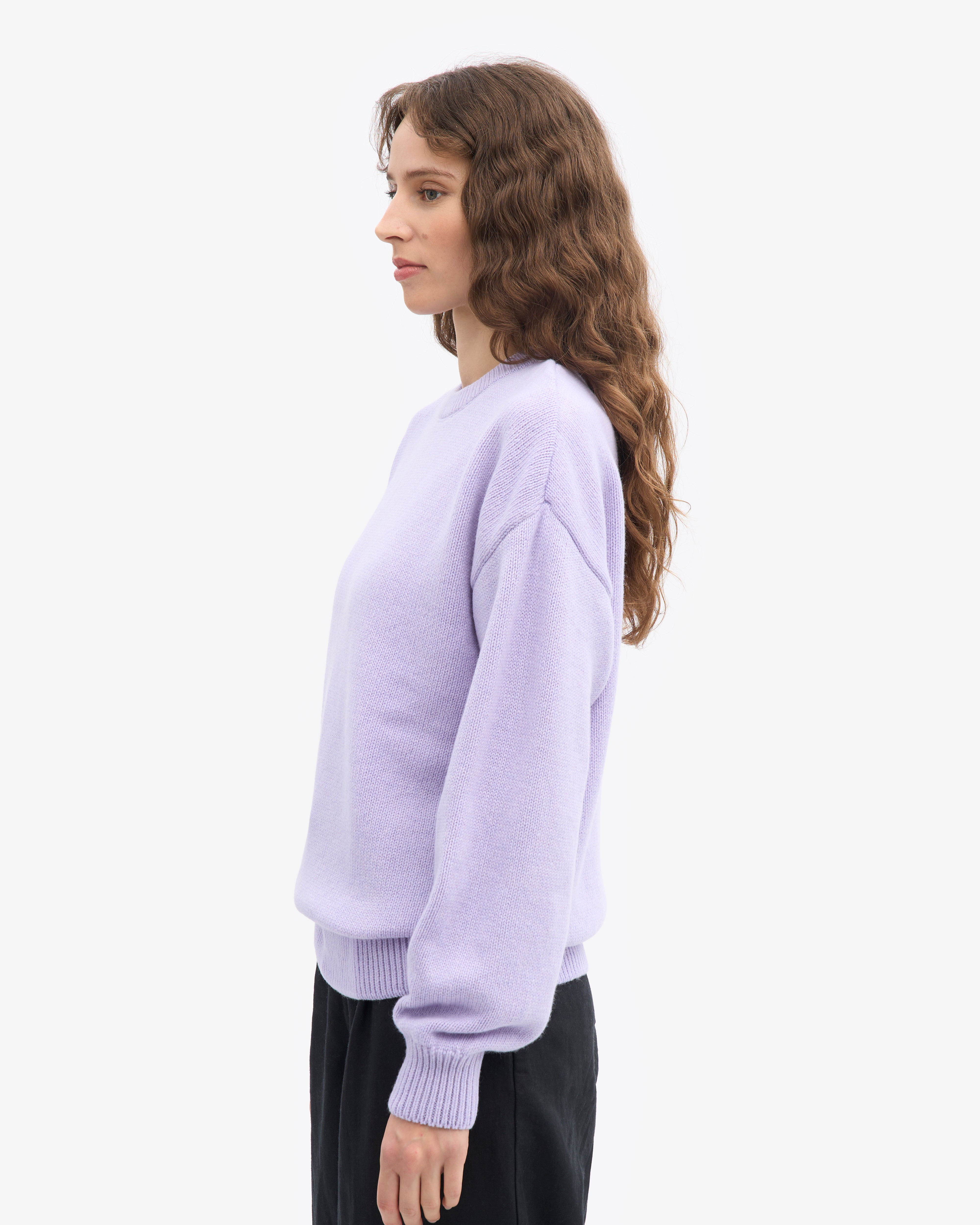 Oversized Merino Wool Crew - Soft Lavender