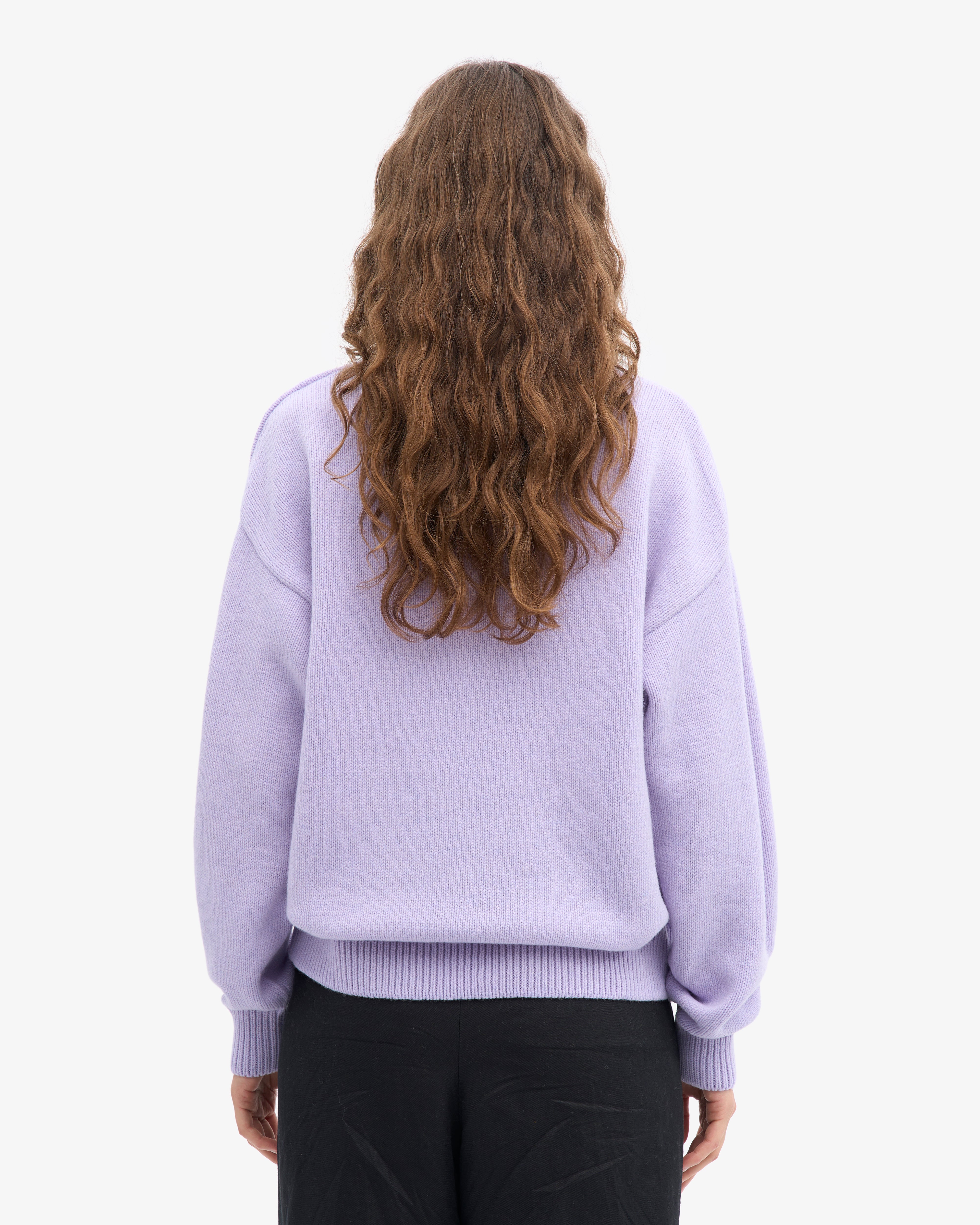Oversized Merino Wool Crew - Soft Lavender