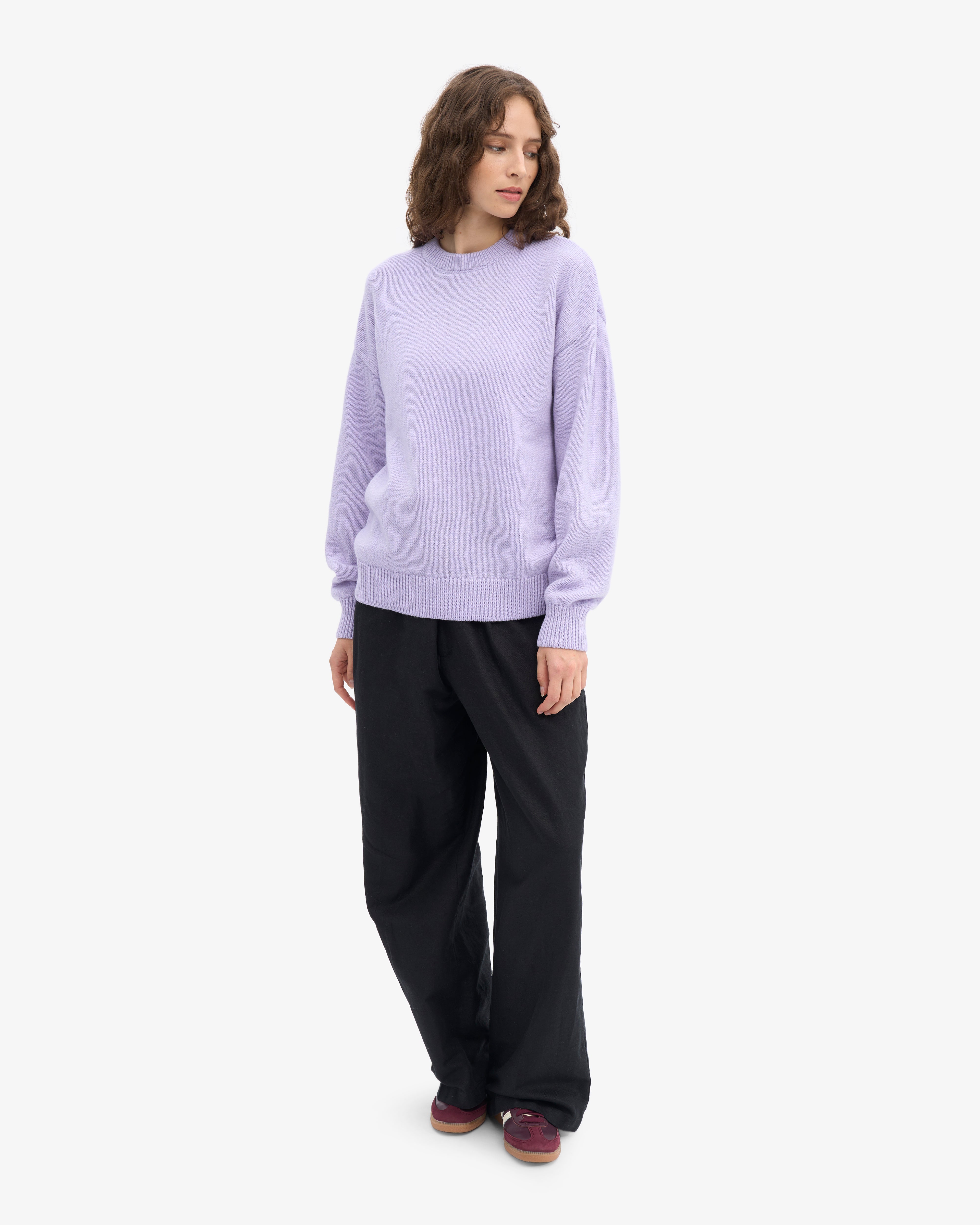 Oversized Merino Wool Crew - Soft Lavender