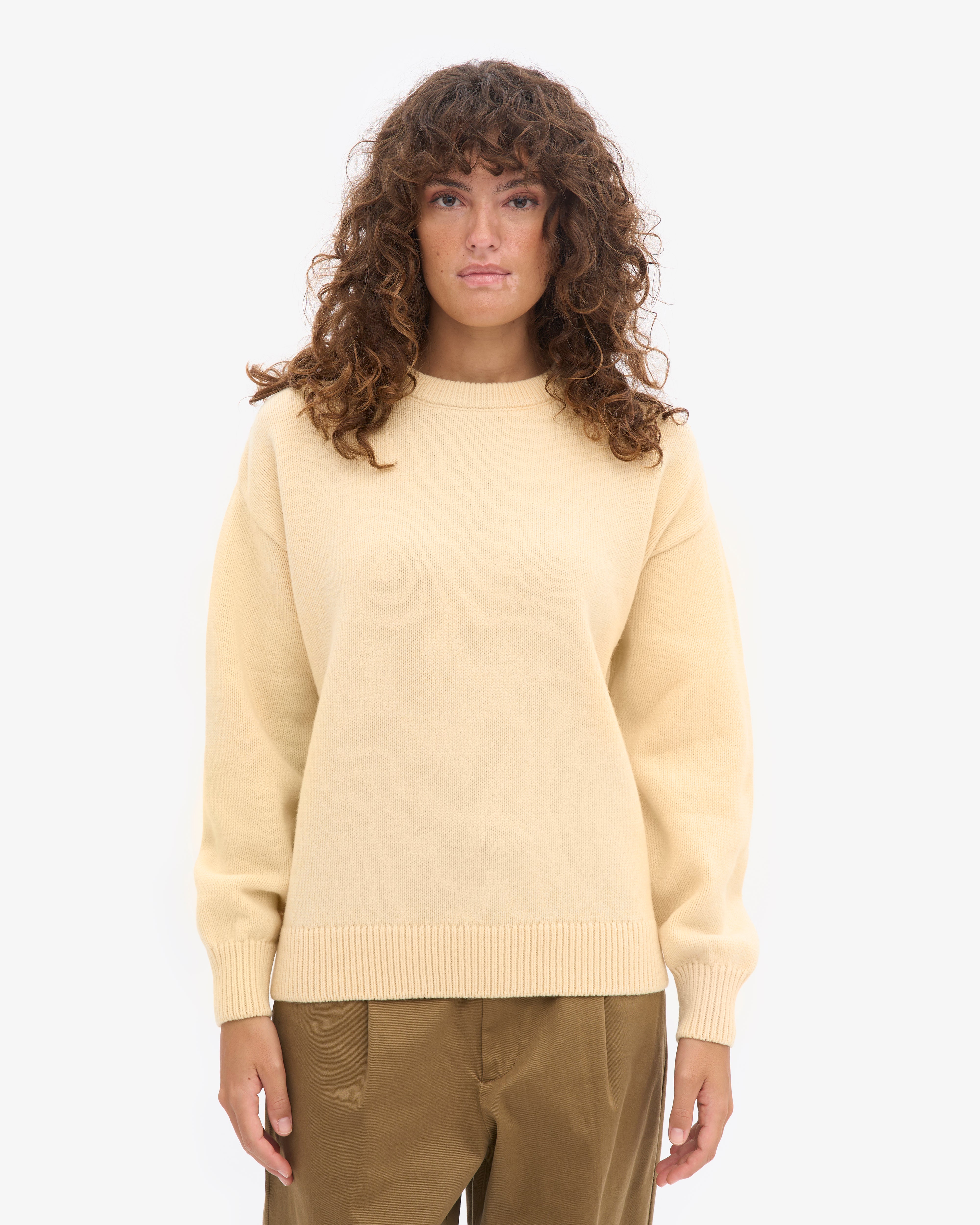 Oversized Merino Wool Crew - Soft Yellow